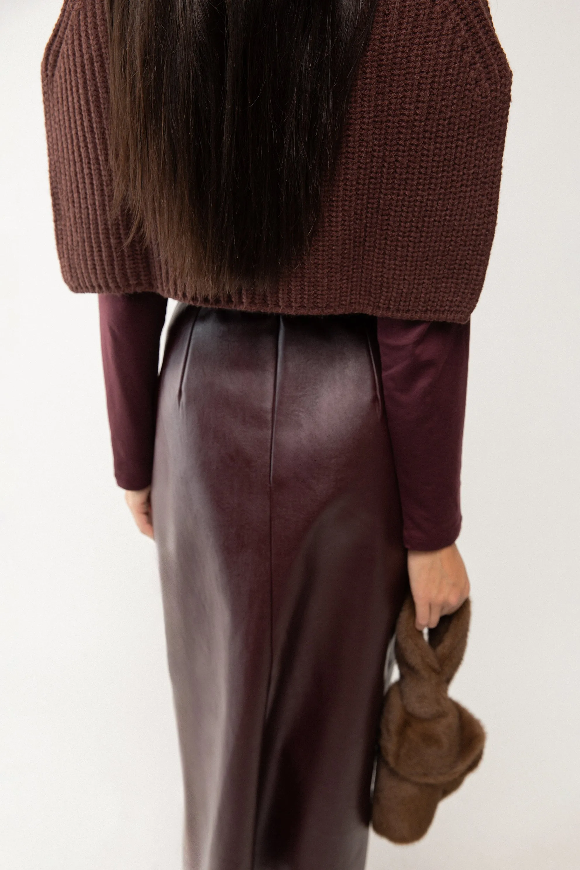 VEGAN LEATHER MAXI SKIRT sold by OAK AND FORT product image thumbnail 4