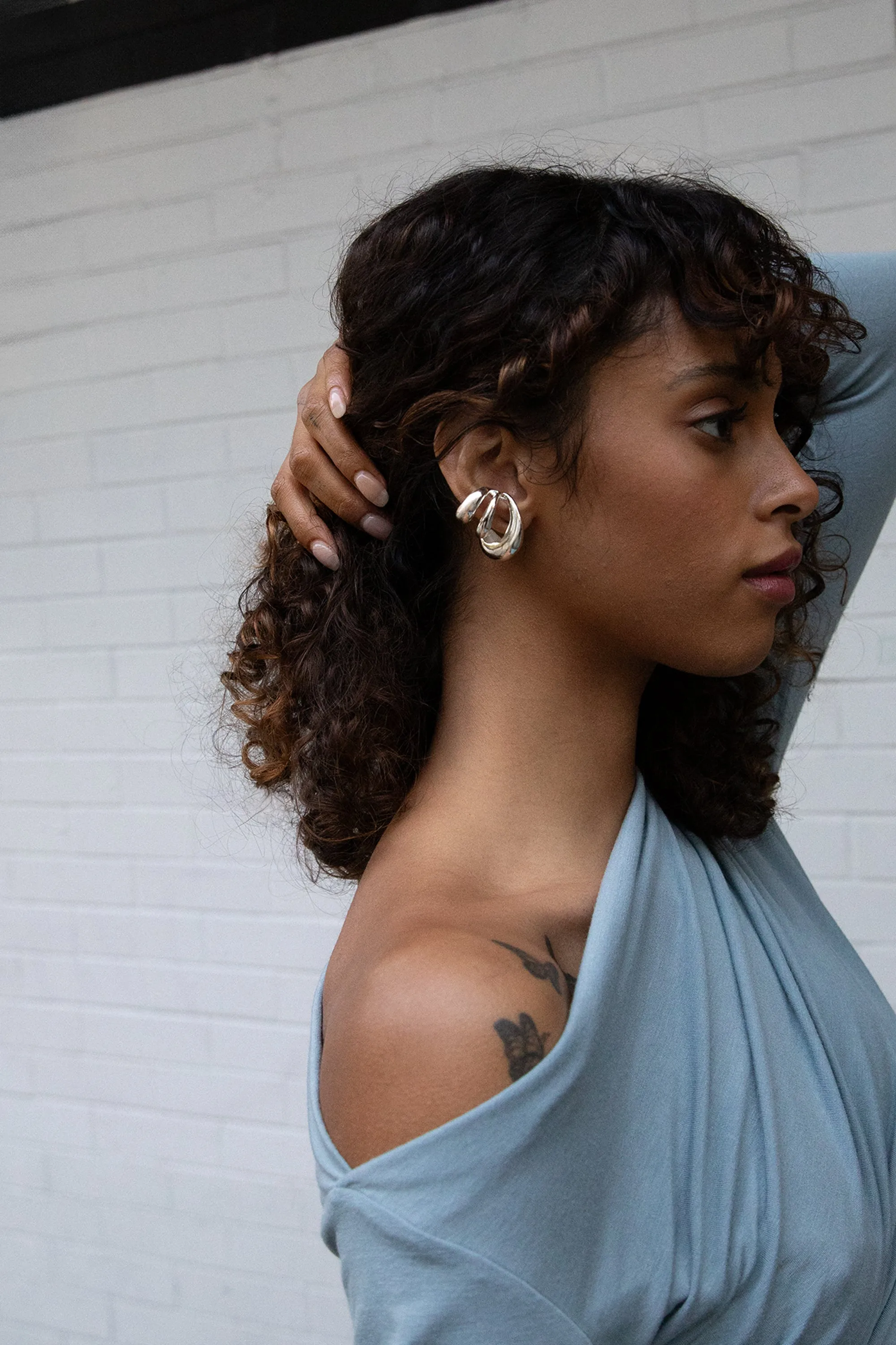 LAYERED ABSTRACT EARRING sold by OAK AND FORT product image thumbnail 2