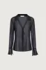 SHEER CHIFFON COLLARED TIE FRONT BLOUSE sold by OAK AND FORT