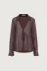 SHEER CHIFFON COLLARED TIE FRONT BLOUSE sold by OAK AND FORT