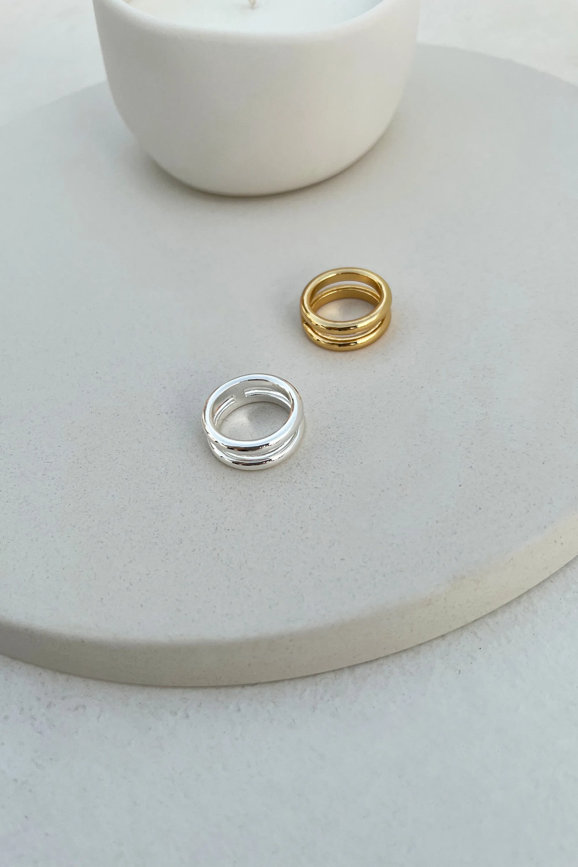 BUBBLY DOUBLE BAND RING sold by OAK AND FORT