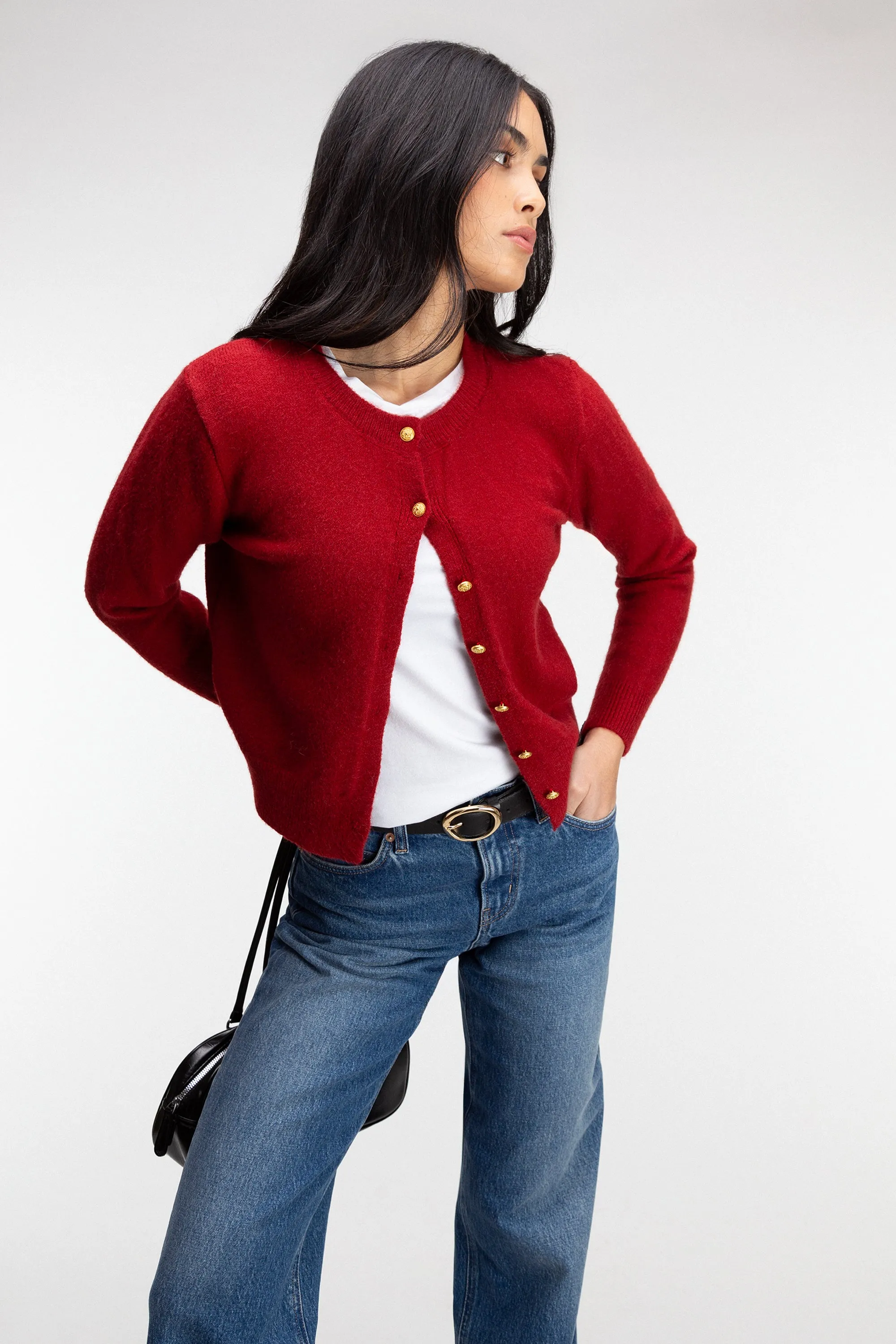 GOLD BUTTON CARDIGAN sold by OAK AND FORT product image thumbnail 5