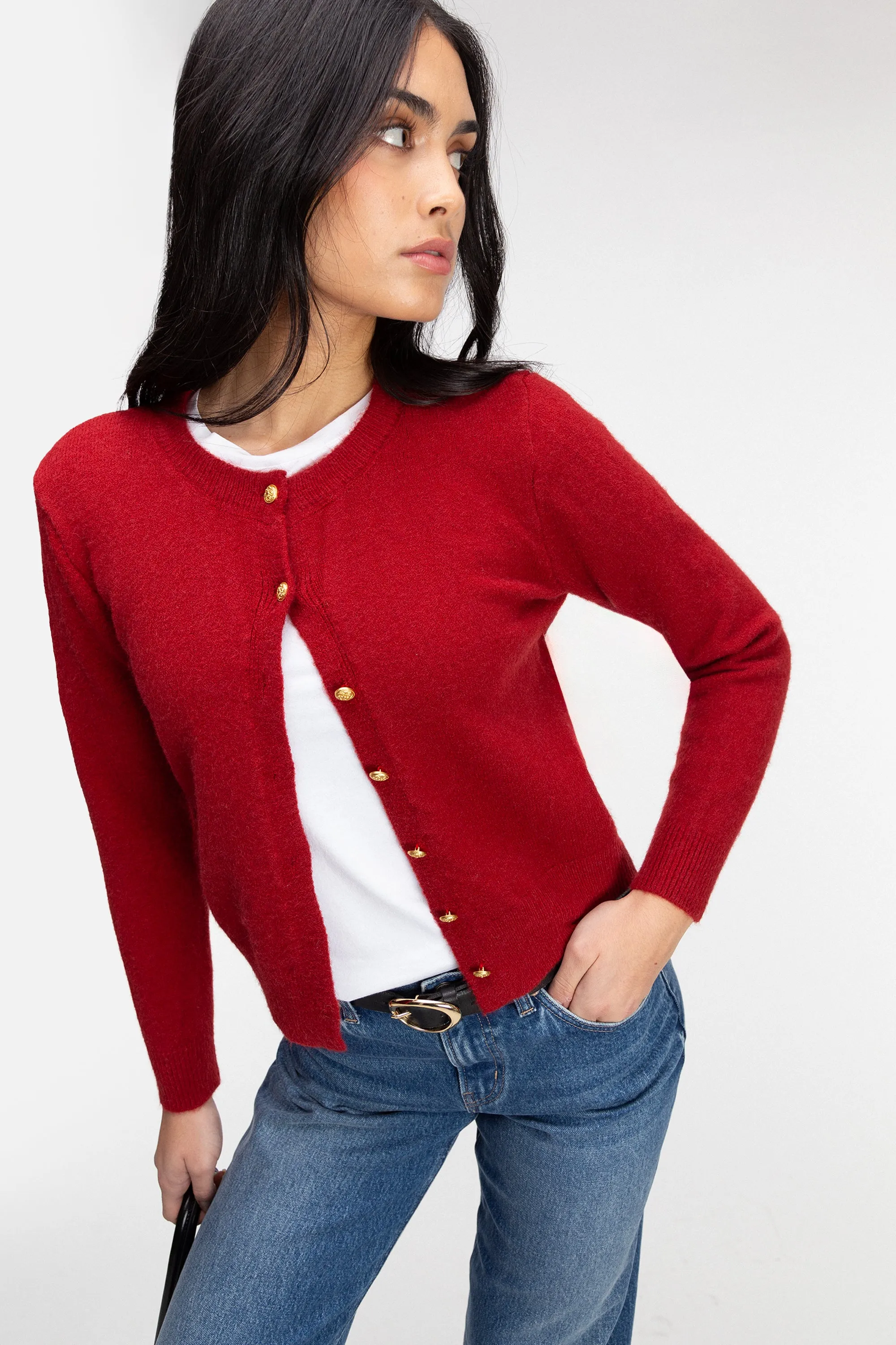 GOLD BUTTON CARDIGAN sold by OAK AND FORT product image thumbnail 2