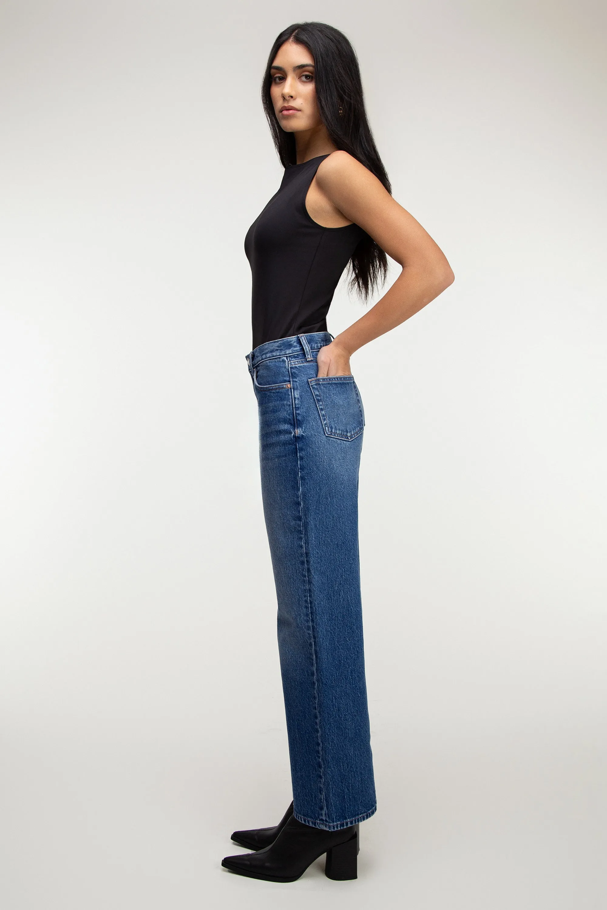 Mid-Rise Straight Leg Jean sold by OAK AND FORT product image thumbnail 3