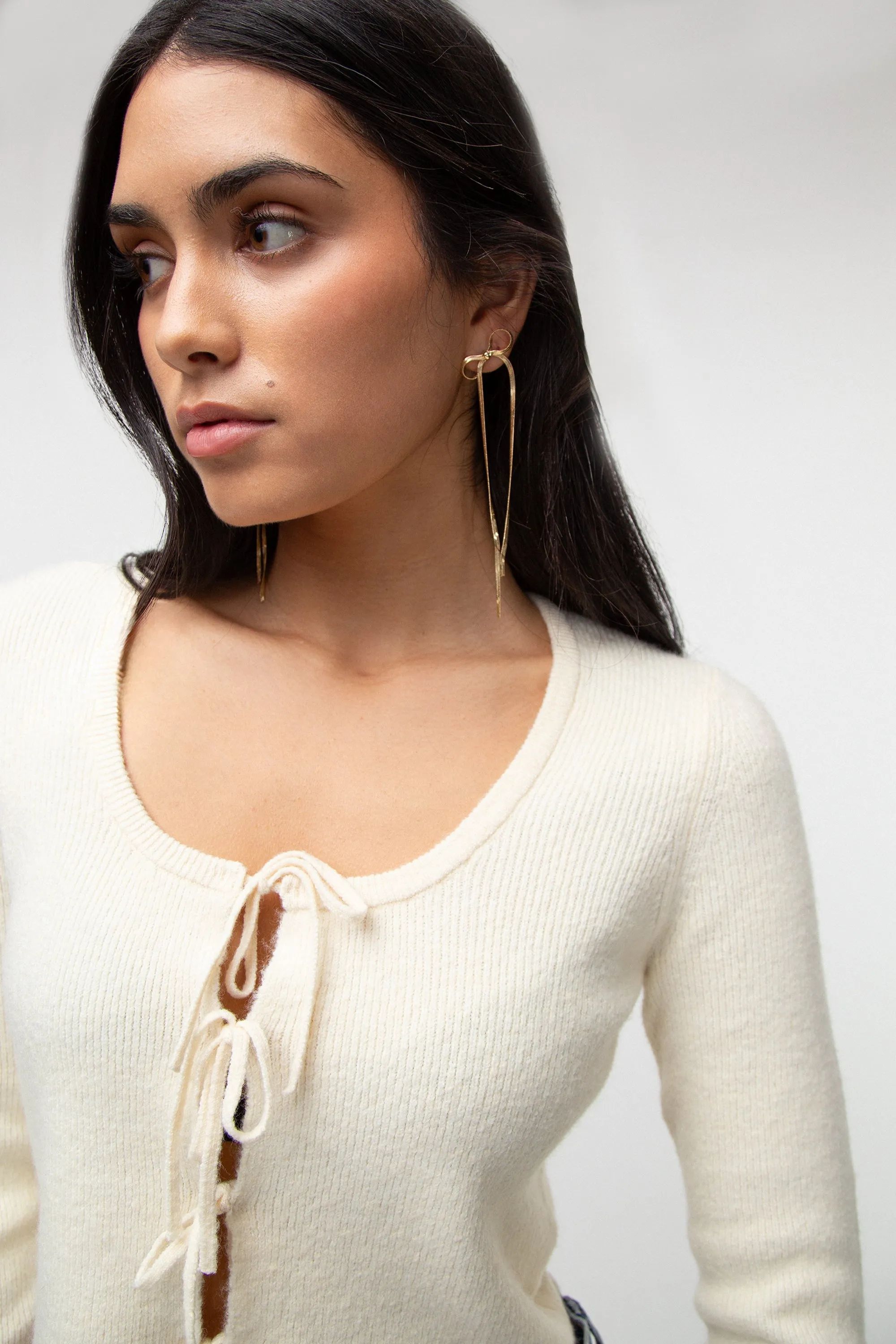 TIE FRONT SWEATER sold by OAK AND FORT product image thumbnail 3