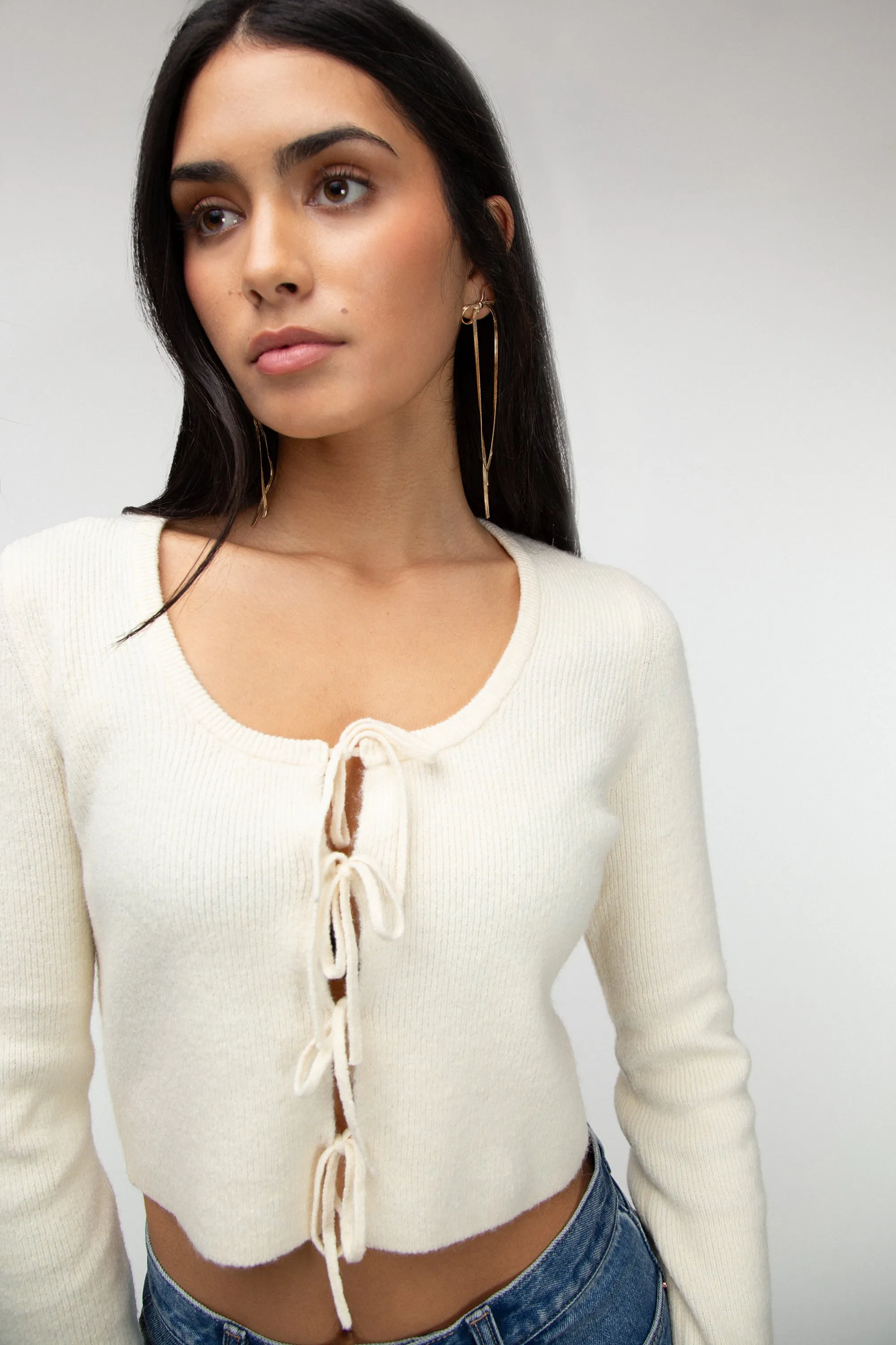 TIE FRONT SWEATER sold by OAK AND FORT product image thumbnail 2