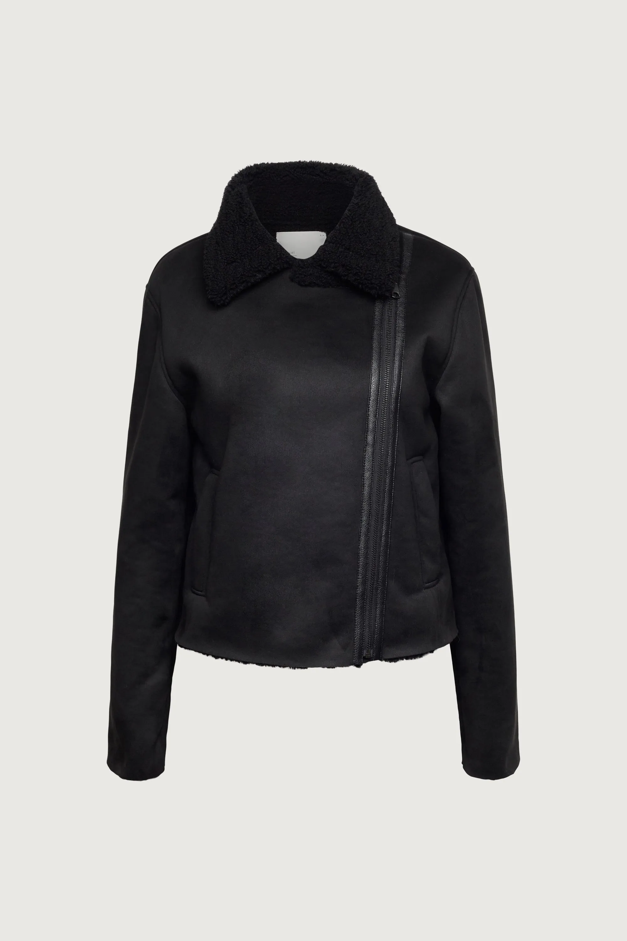 VEGAN SUEDE SHERPA AVIATOR JACKET sold by OAK AND FORT product image thumbnail 5