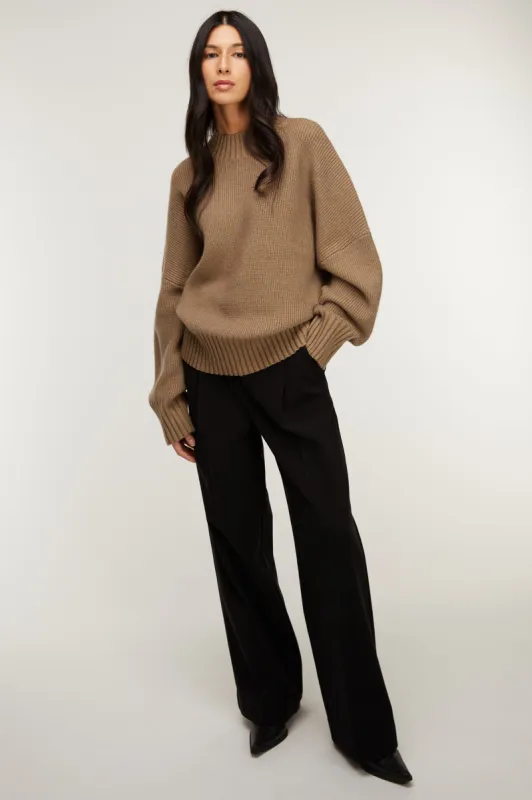 OVERSIZED WIDE-RIBBED TRIM SWEATER sold by OAK AND FORT