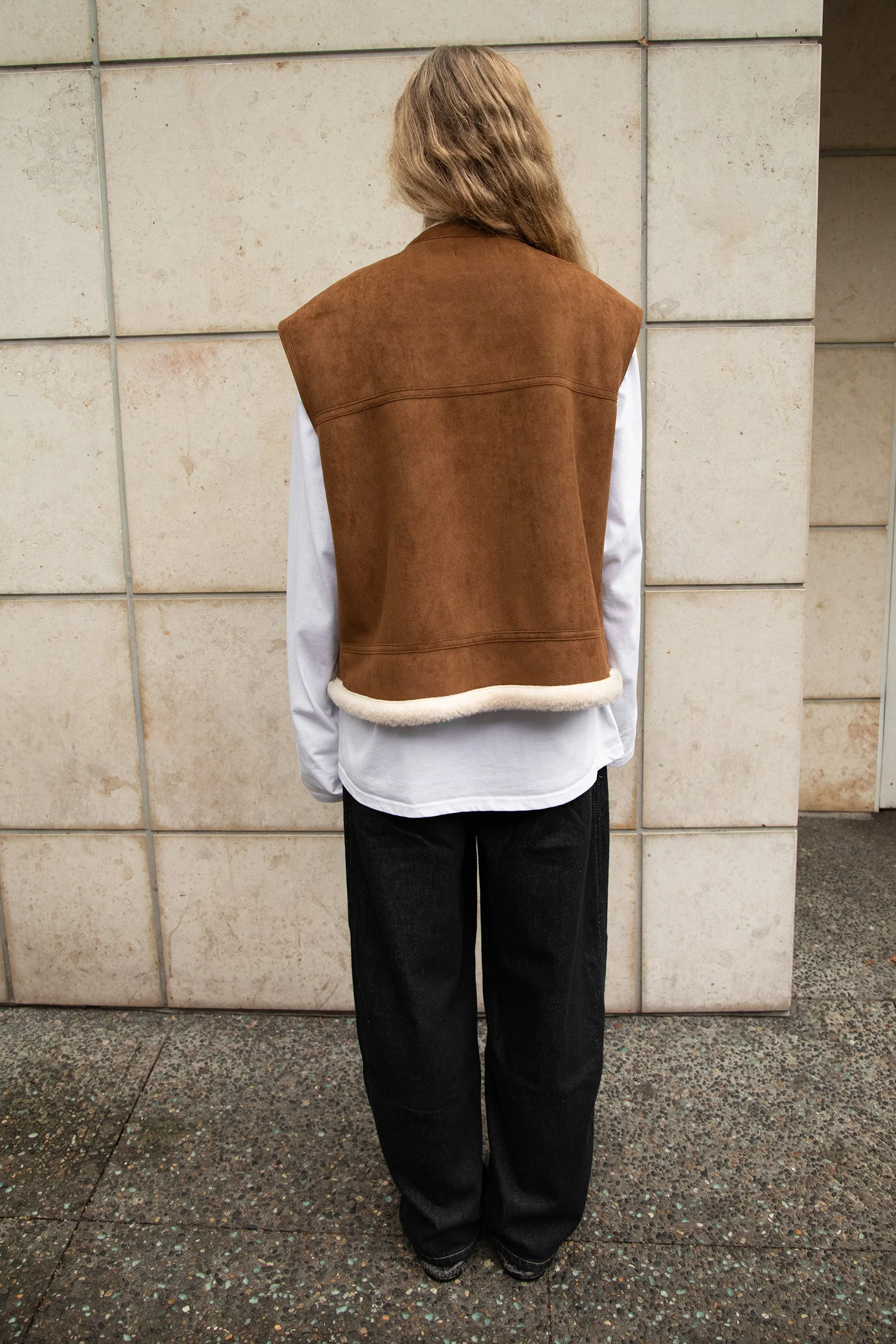 VEGAN SUEDE SHERPA VEST sold by OAK AND FORT product image thumbnail 4