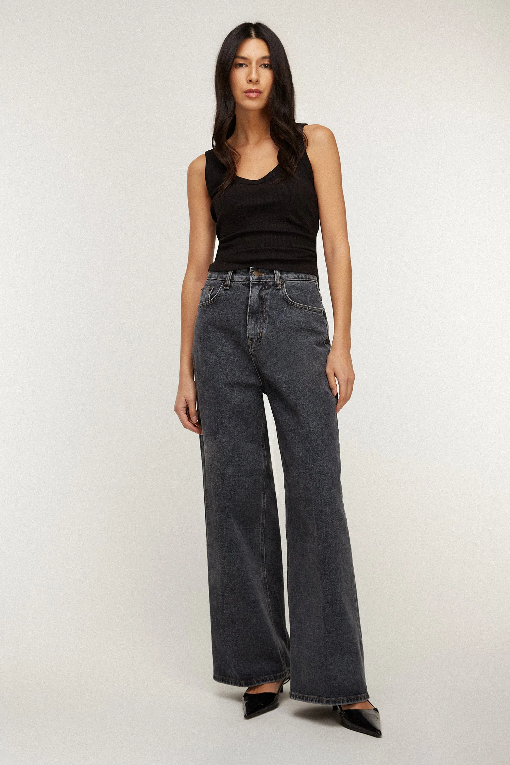 HIGH-RISE WIDE LEG JEAN sold by OAK AND FORT product image thumbnail 2