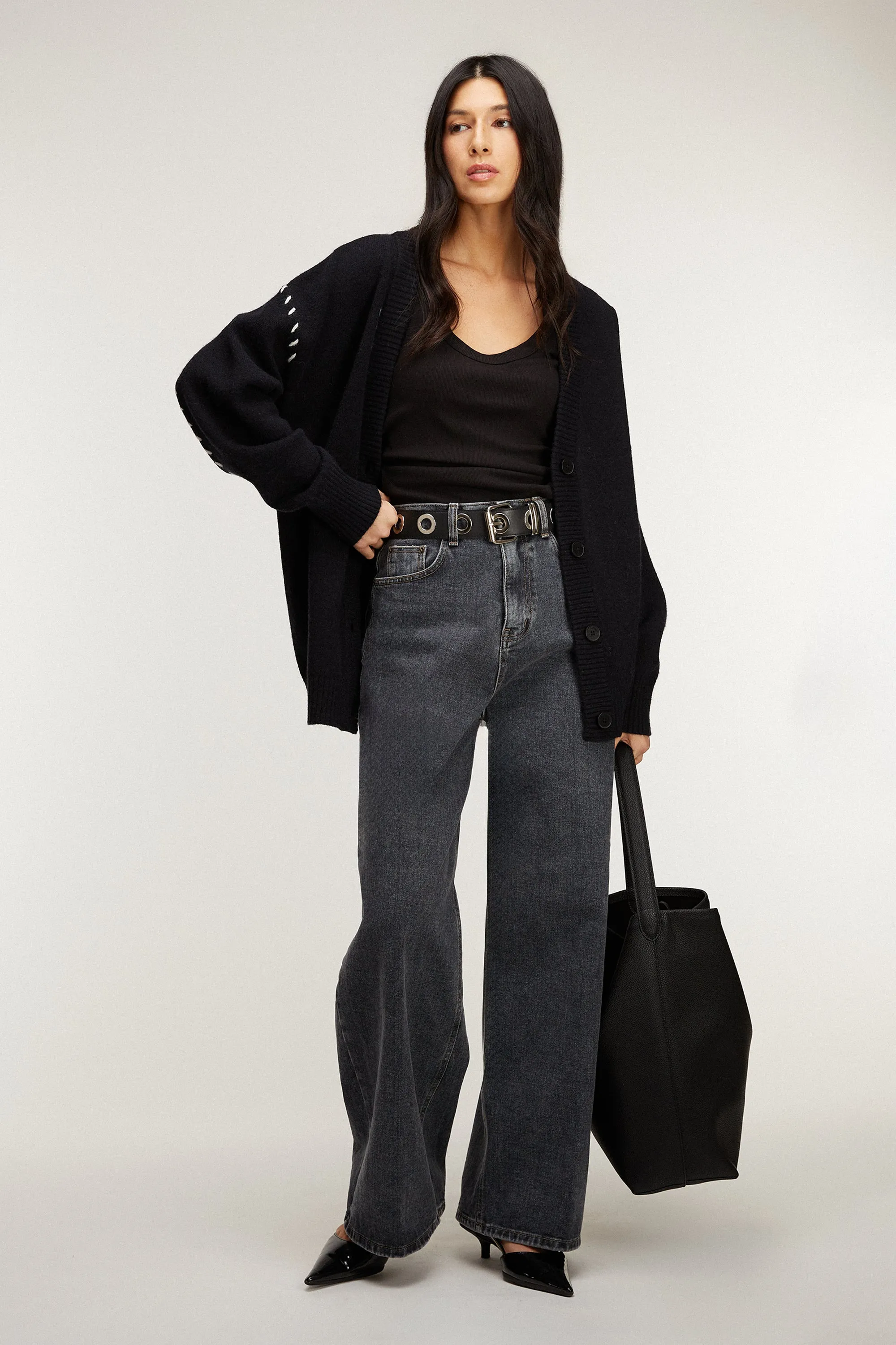 HIGH-RISE WIDE LEG JEAN sold by OAK AND FORT product image thumbnail 3