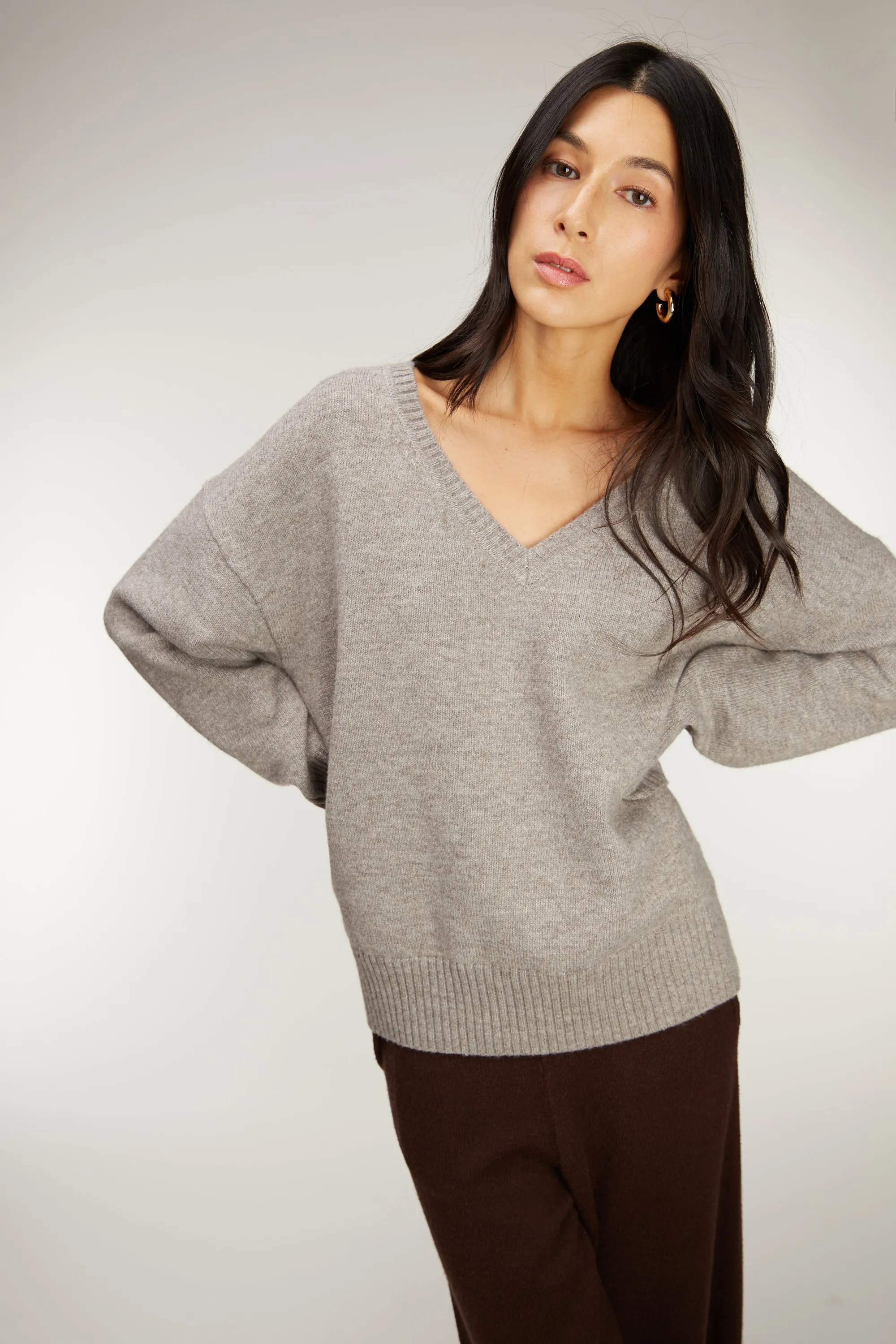 RELAXED FIT V-NECK SWEATER sold by OAK AND FORT