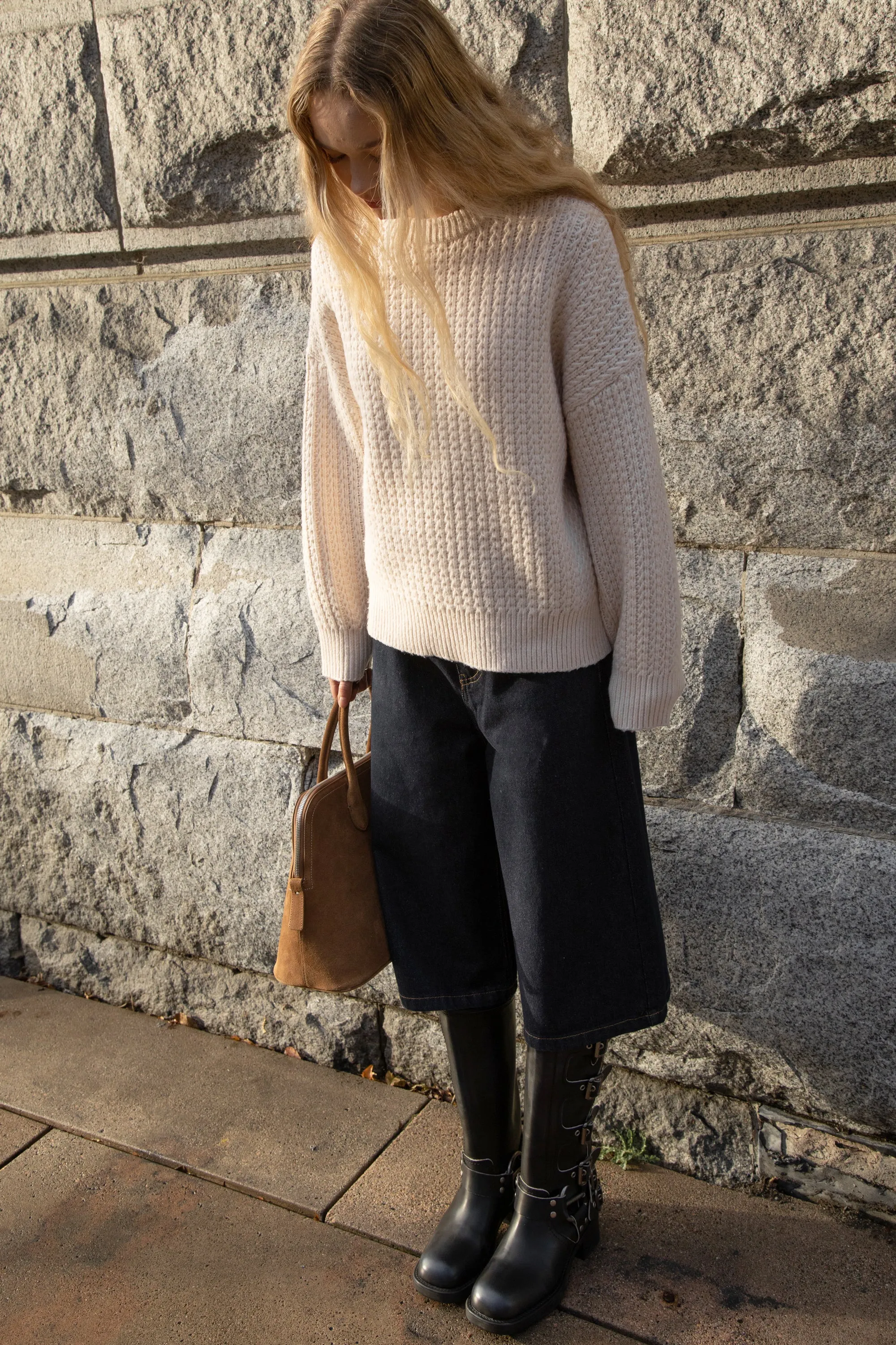 CHUNKY KNIT CREWNECK SWEATER sold by OAK AND FORT product image thumbnail 2