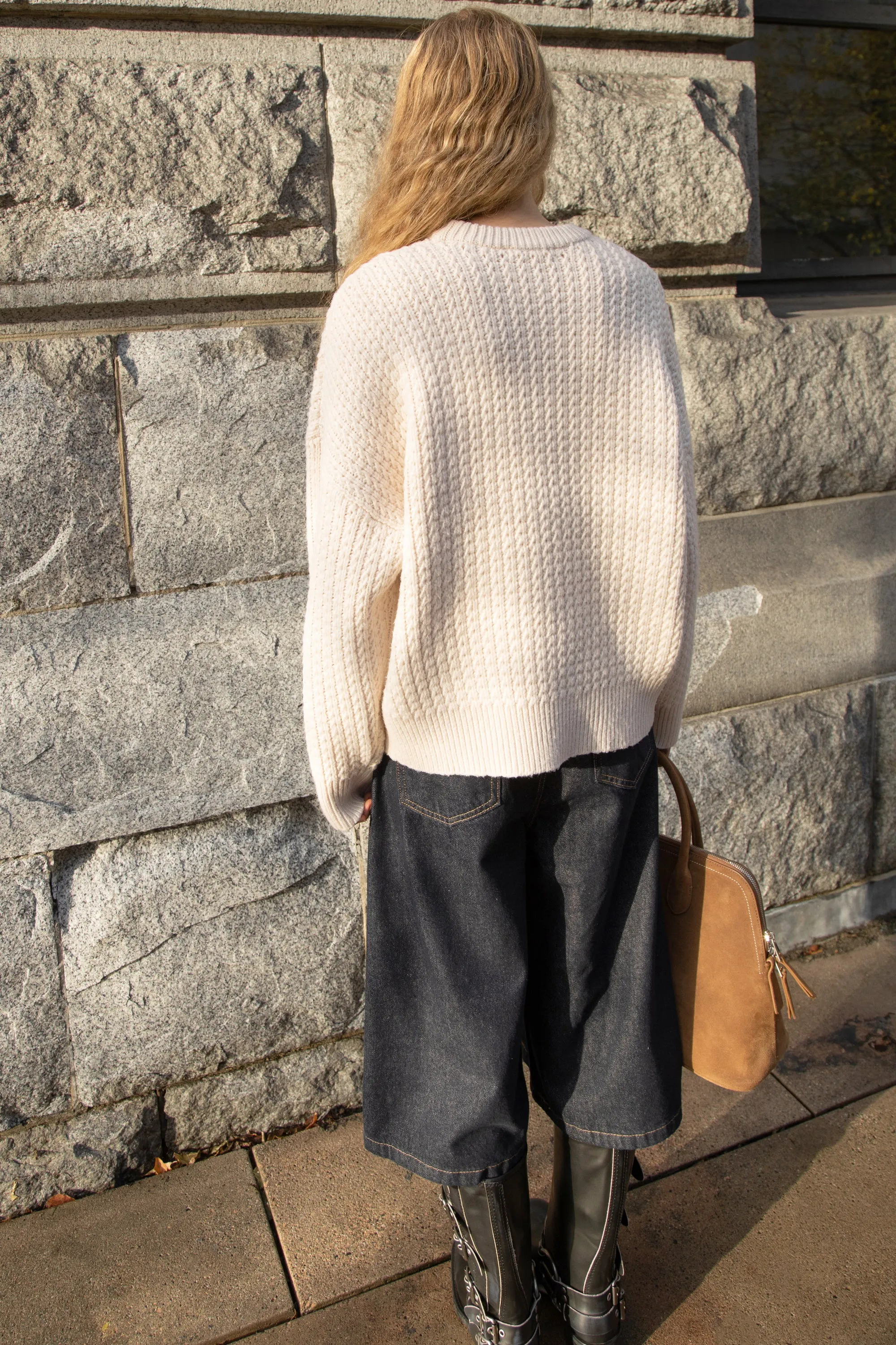 CHUNKY KNIT CREWNECK SWEATER sold by OAK AND FORT product image thumbnail 3