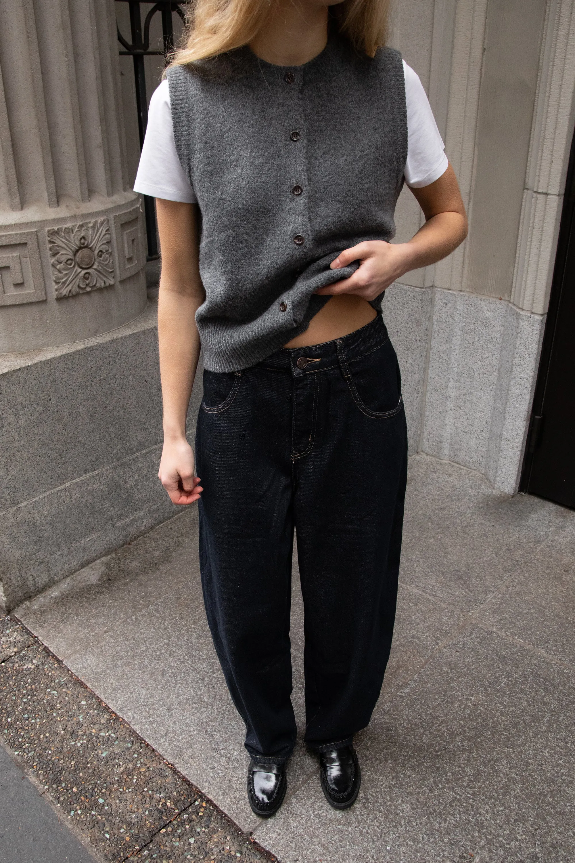 BUTTON UP KNIT VEST sold by OAK AND FORT product image thumbnail 2