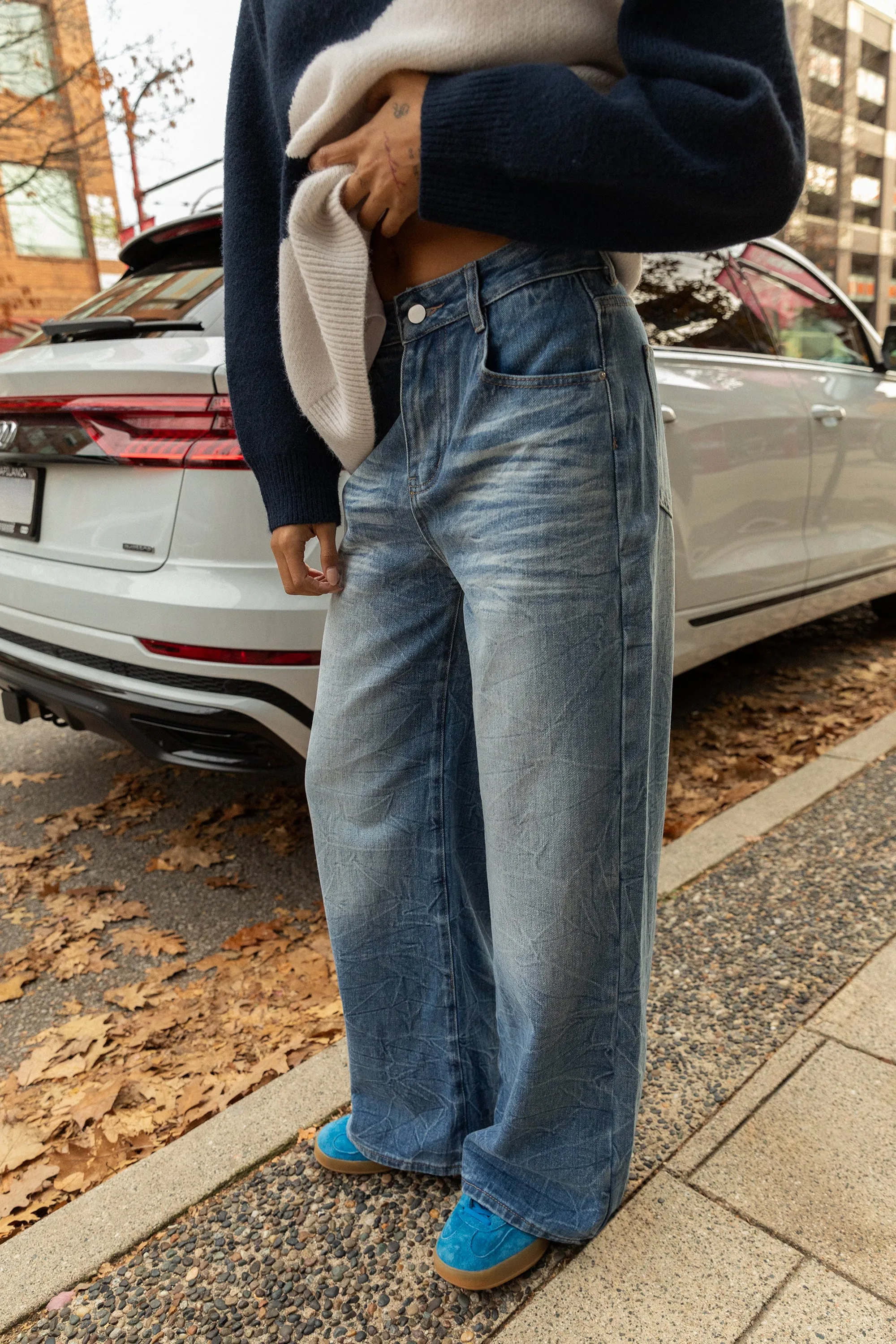 FADED BLUE DENIM JEANS sold by OAK AND FORT