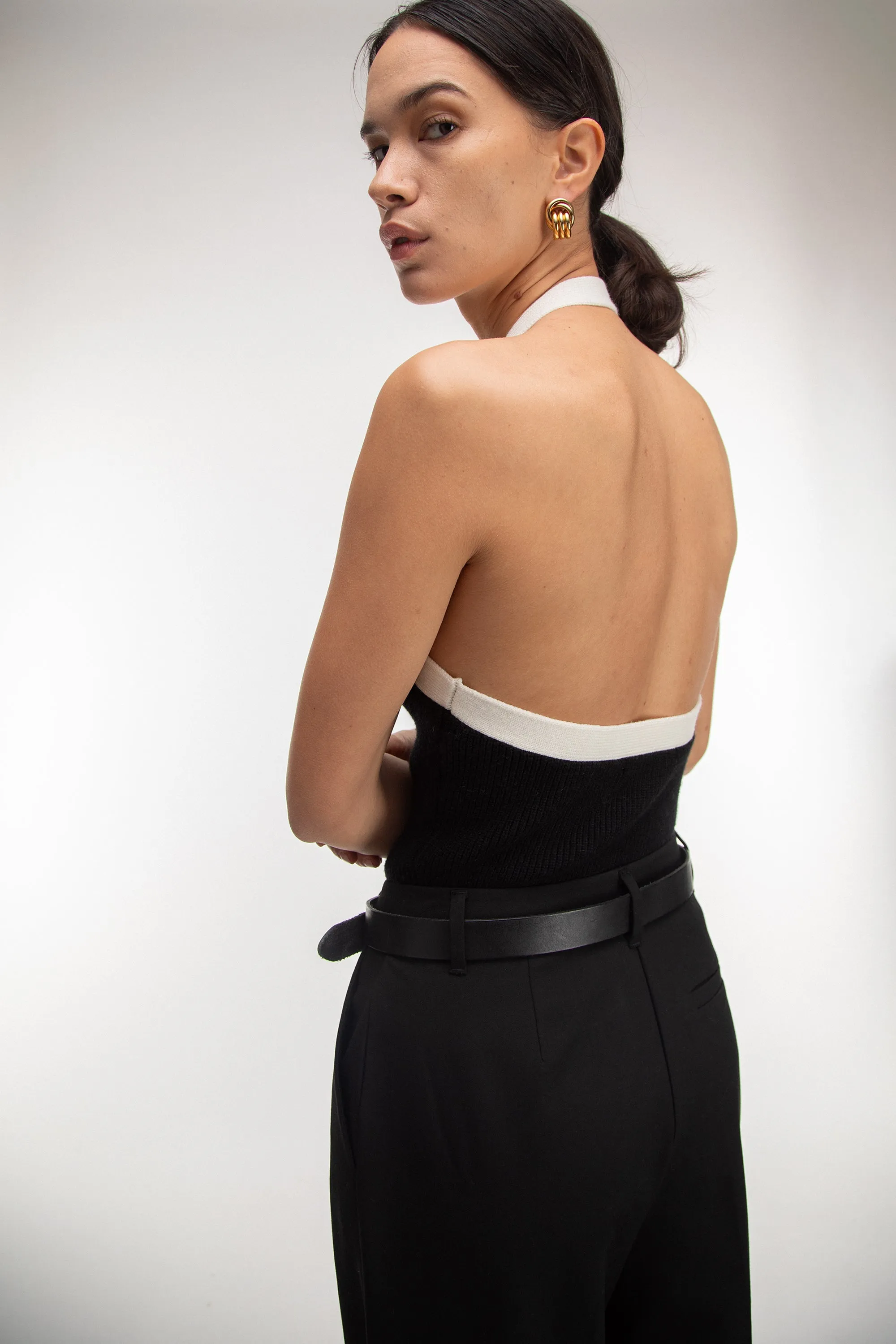 CONTRAST TRIM KNIT BOLERO & TANK TWO PIECE SET sold by OAK AND FORT product image thumbnail 2