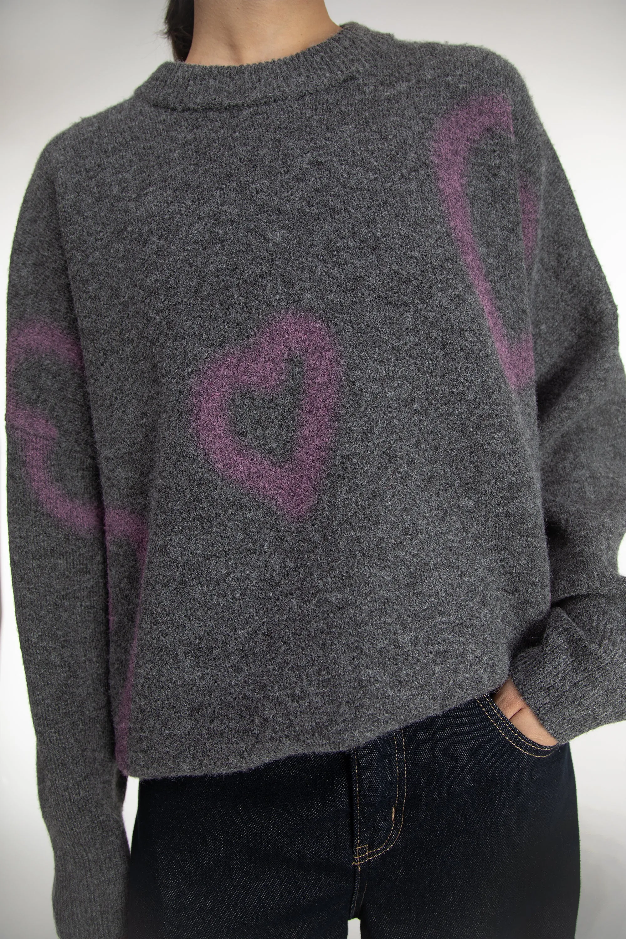 HEART SPRAY PAINT EFFECT SWEATER sold by OAK AND FORT product image thumbnail 2