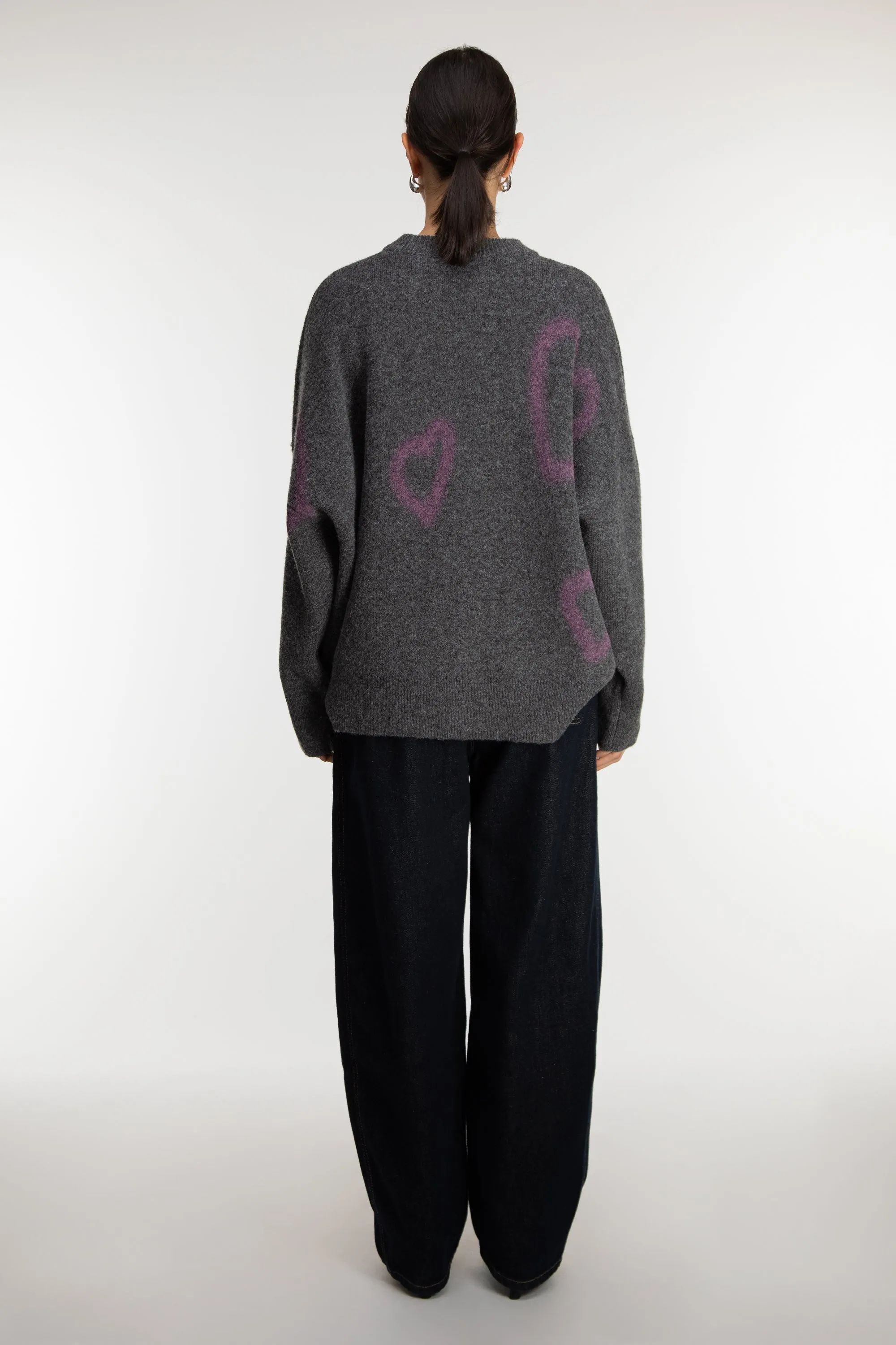 HEART SPRAY PAINT EFFECT SWEATER sold by OAK AND FORT product image thumbnail 4