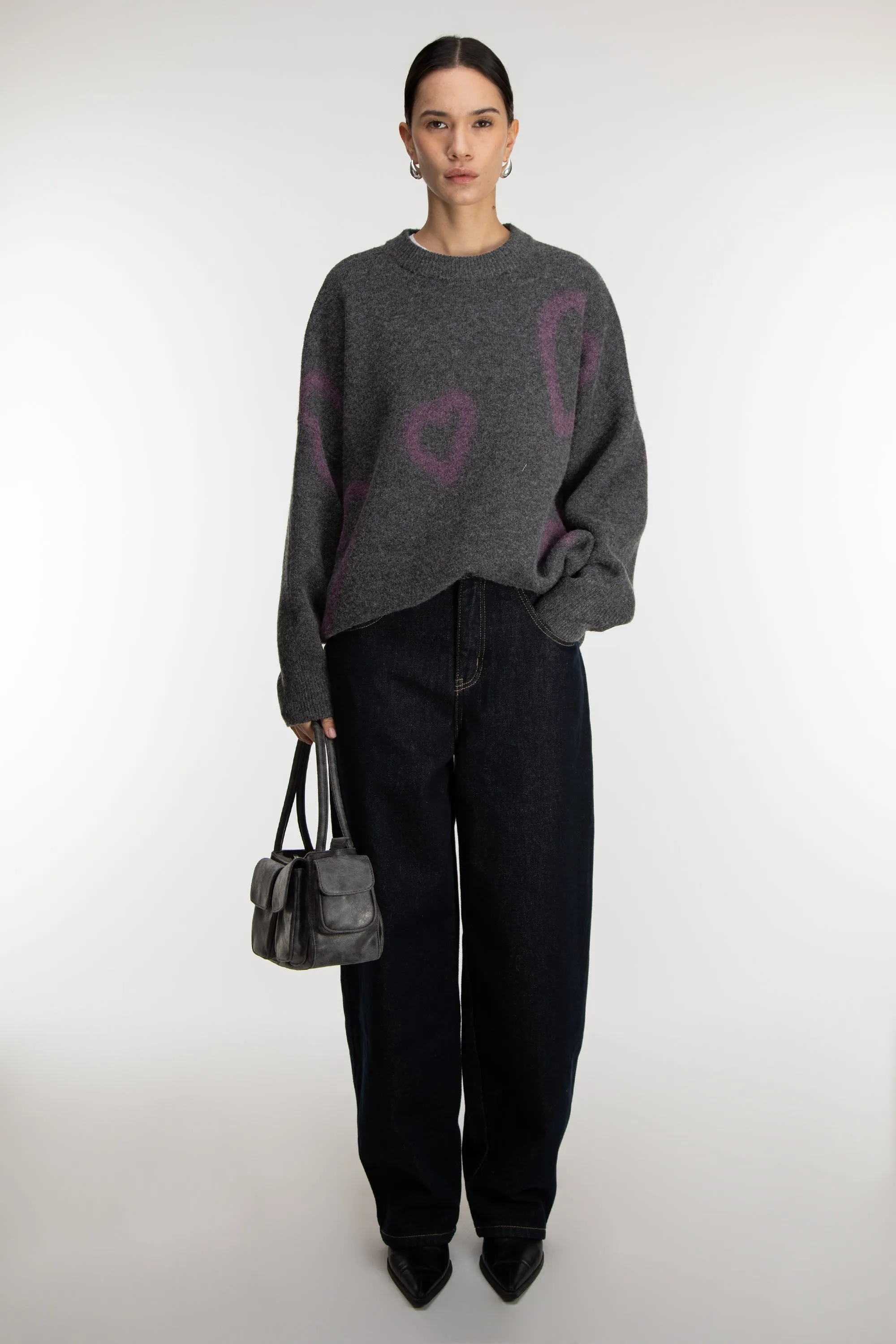 HEART SPRAY PAINT EFFECT SWEATER sold by OAK AND FORT product image thumbnail 3
