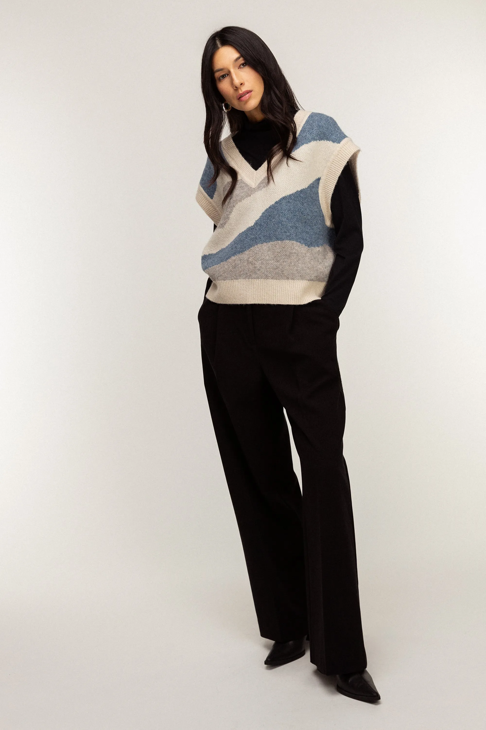 INTARSIA KNIT VEST sold by OAK AND FORT product image thumbnail 5