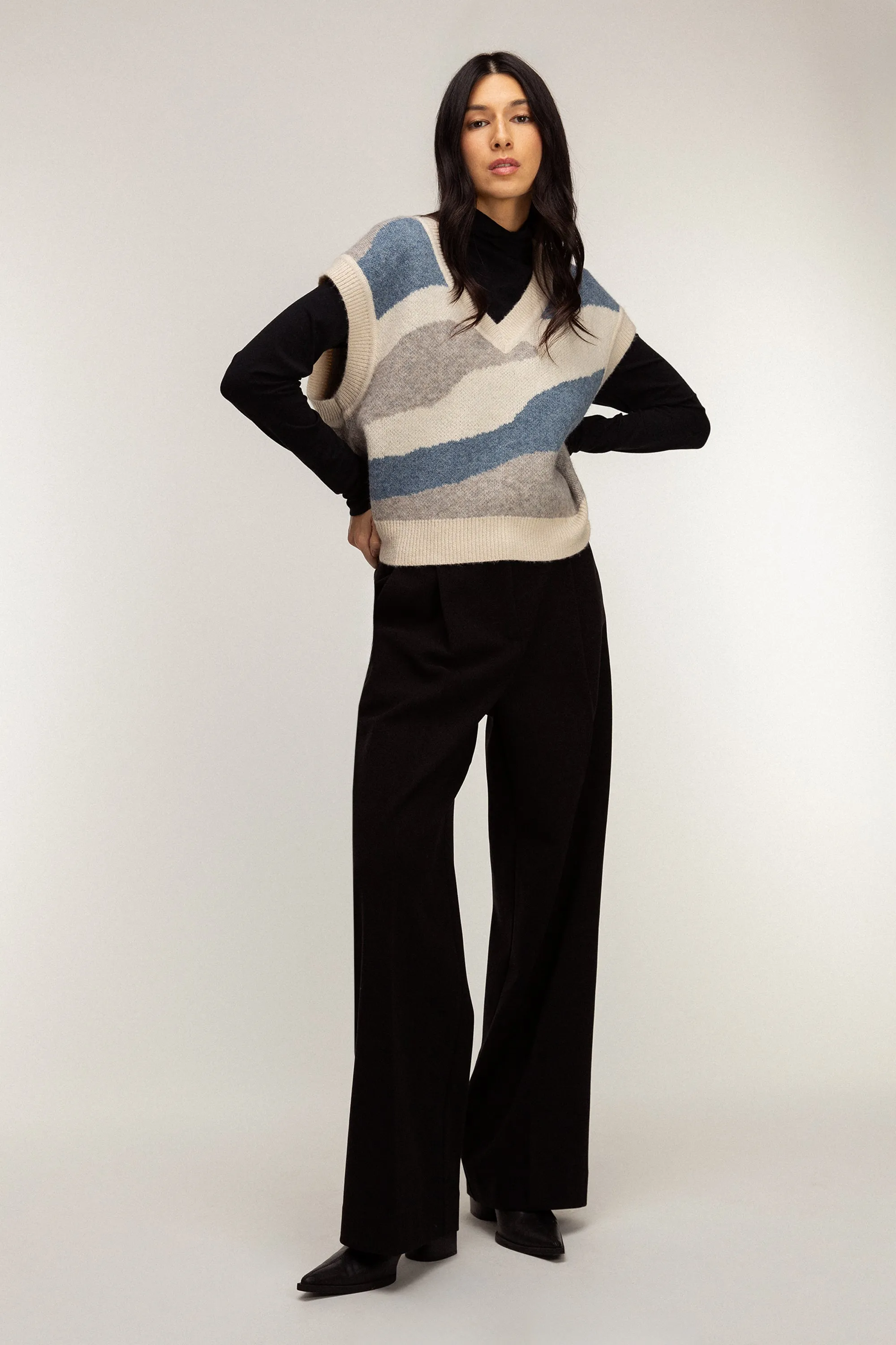 INTARSIA KNIT VEST sold by OAK AND FORT product image thumbnail 4