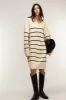 STRIPED HALF-ZIP KNIT DRESS sold by OAK AND FORT