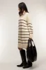 STRIPED HALF-ZIP KNIT DRESS sold by OAK AND FORT