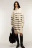 STRIPED HALF-ZIP KNIT DRESS sold by OAK AND FORT