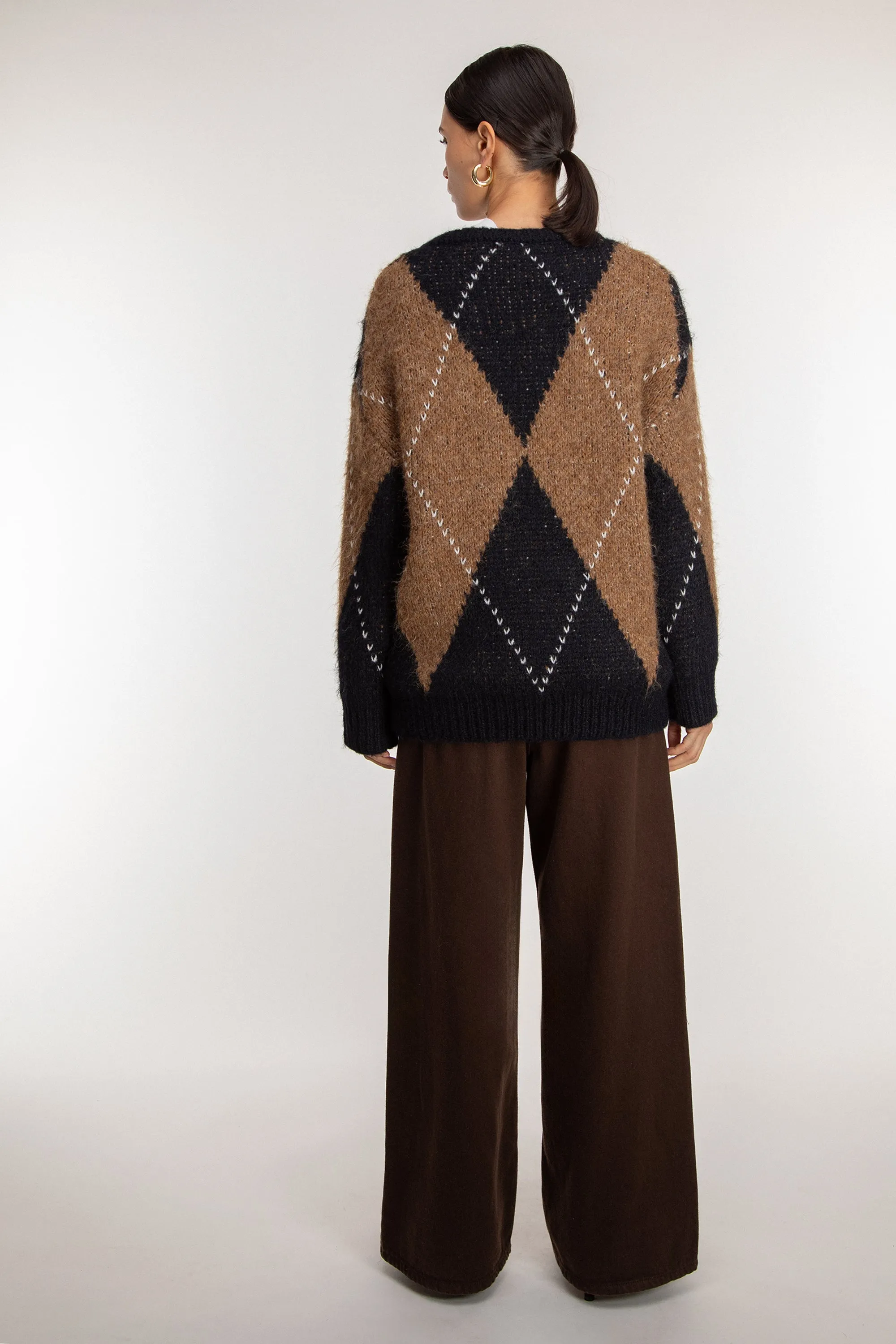 OVERSIZED ARGYLE SWEATER sold by OAK AND FORT product image thumbnail 3