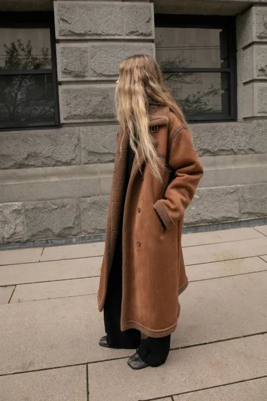 LONG VEGAN SUEDE COAT sold by OAK AND FORT