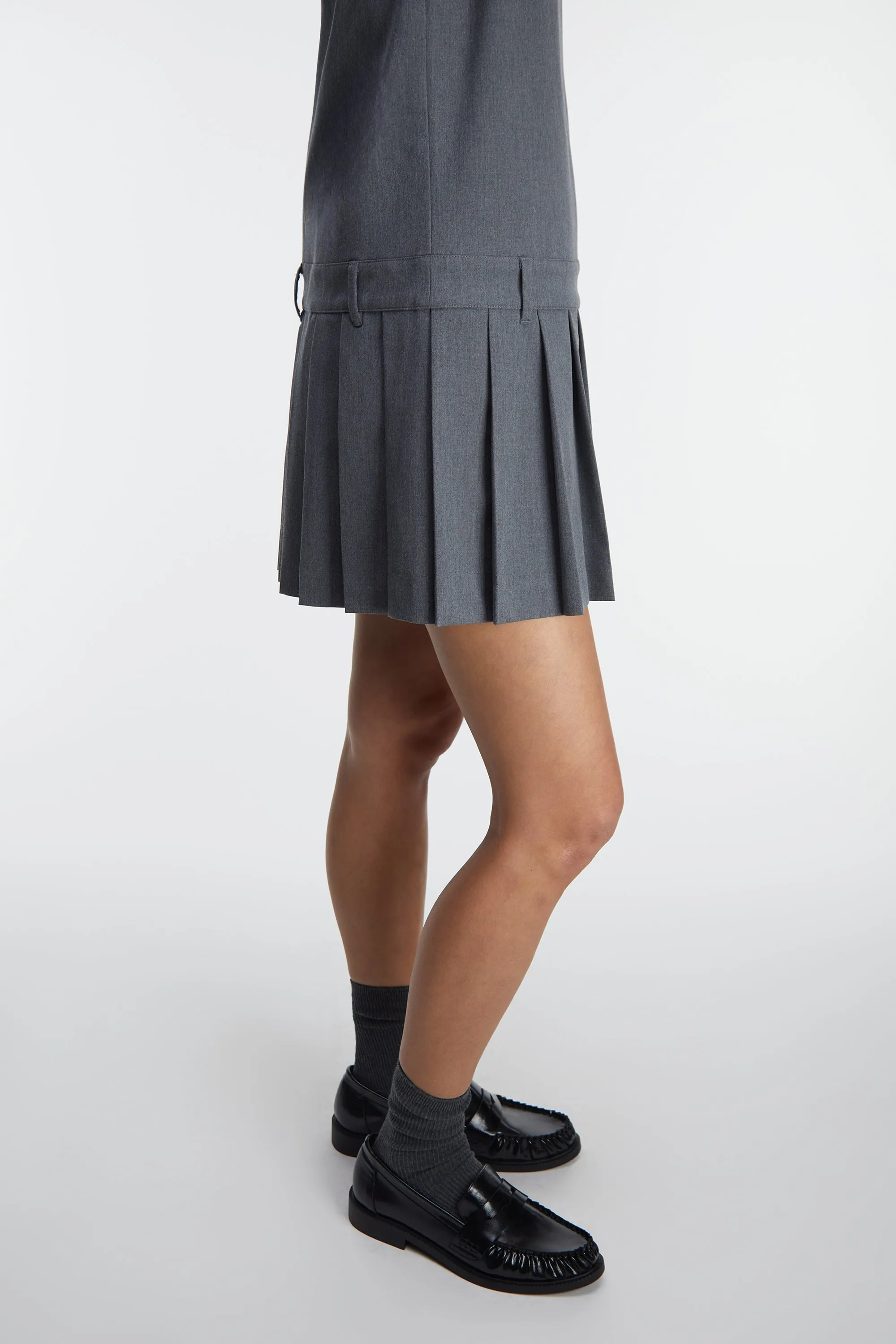 PLEATED SCOOP NECK MINI DRESS sold by OAK AND FORT product image thumbnail 3