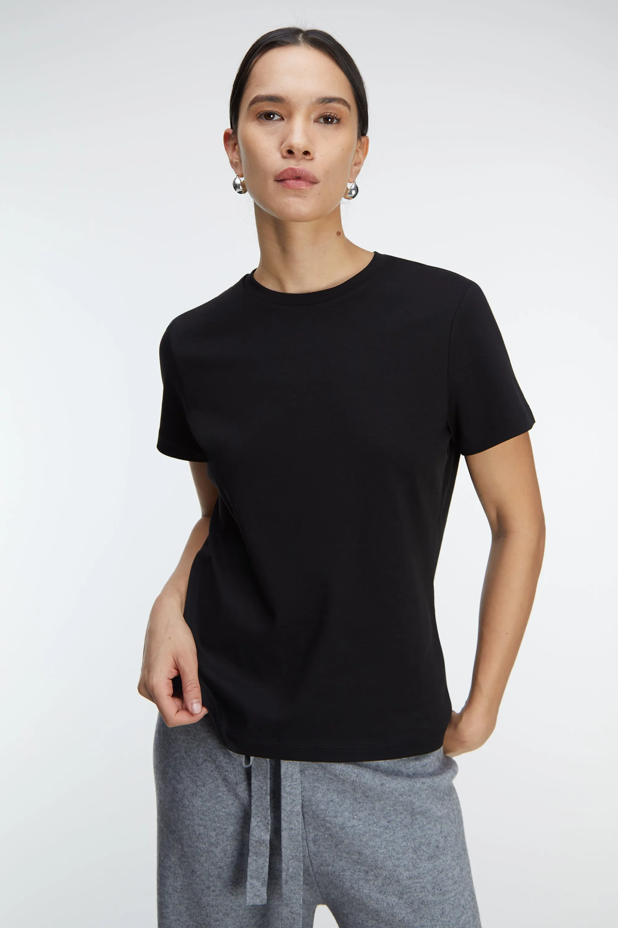 COTTON DOUBLE-KNIT CREWNECK T-SHIRT sold by OAK AND FORT