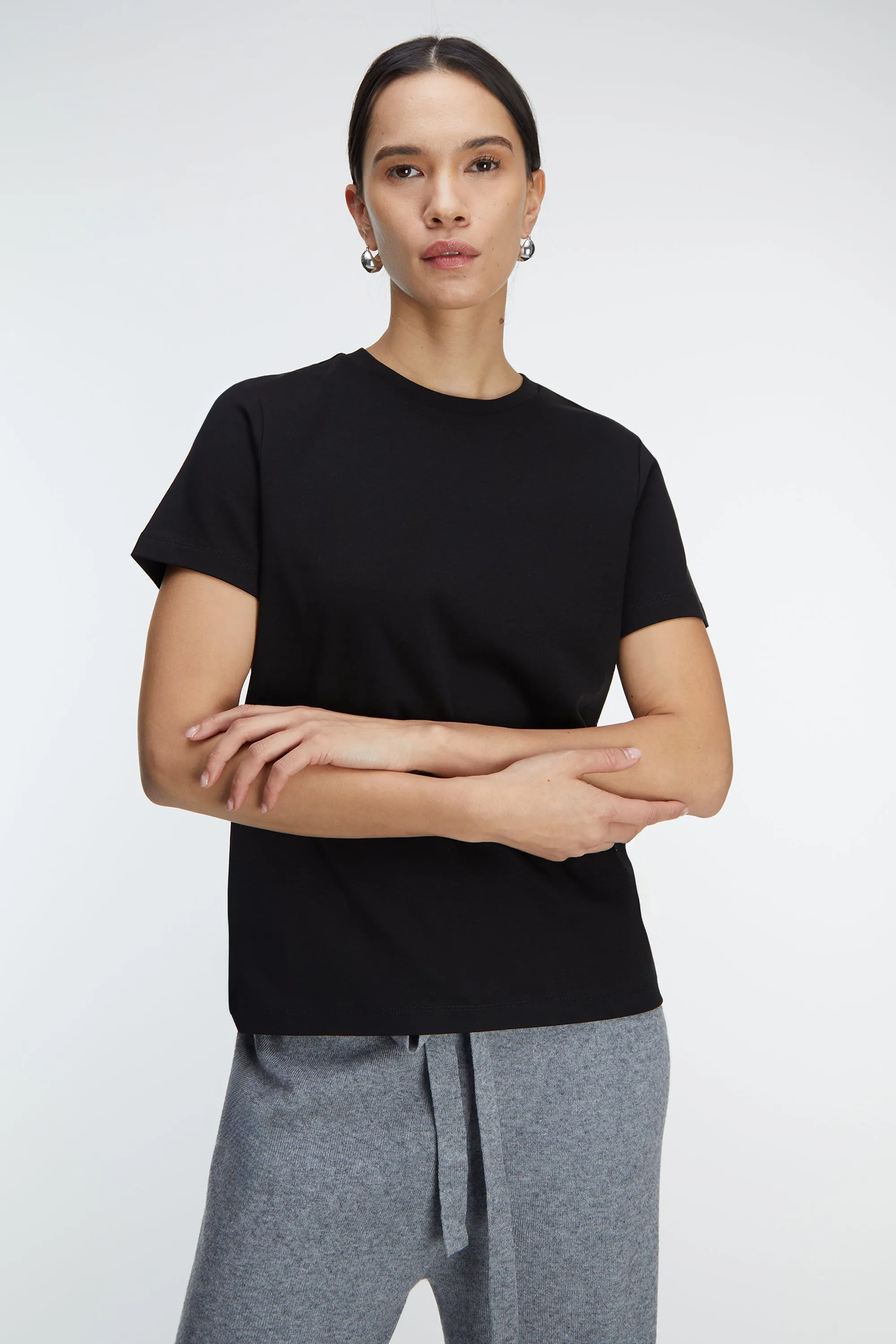COTTON DOUBLE-KNIT CREWNECK T-SHIRT sold by OAK AND FORT product image thumbnail 2