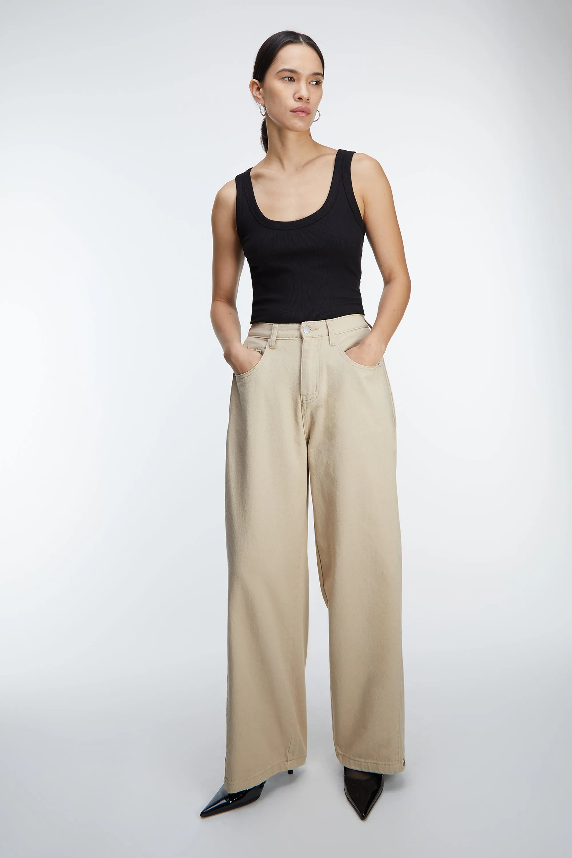 BOTTOM SNAP COTTON TWILL PANTS sold by OAK AND FORT product image thumbnail 2