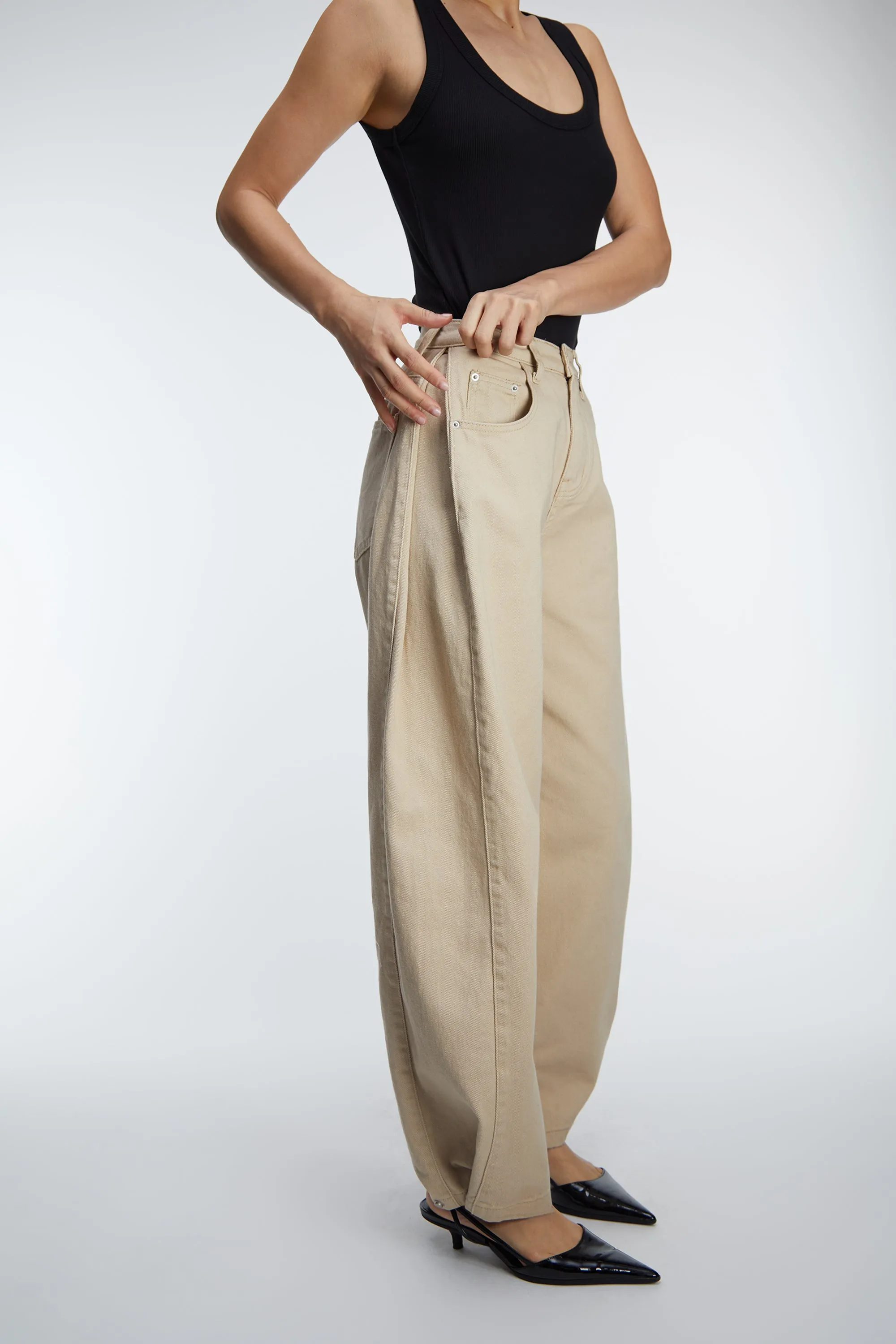 BOTTOM SNAP COTTON TWILL PANTS sold by OAK AND FORT product image thumbnail 4