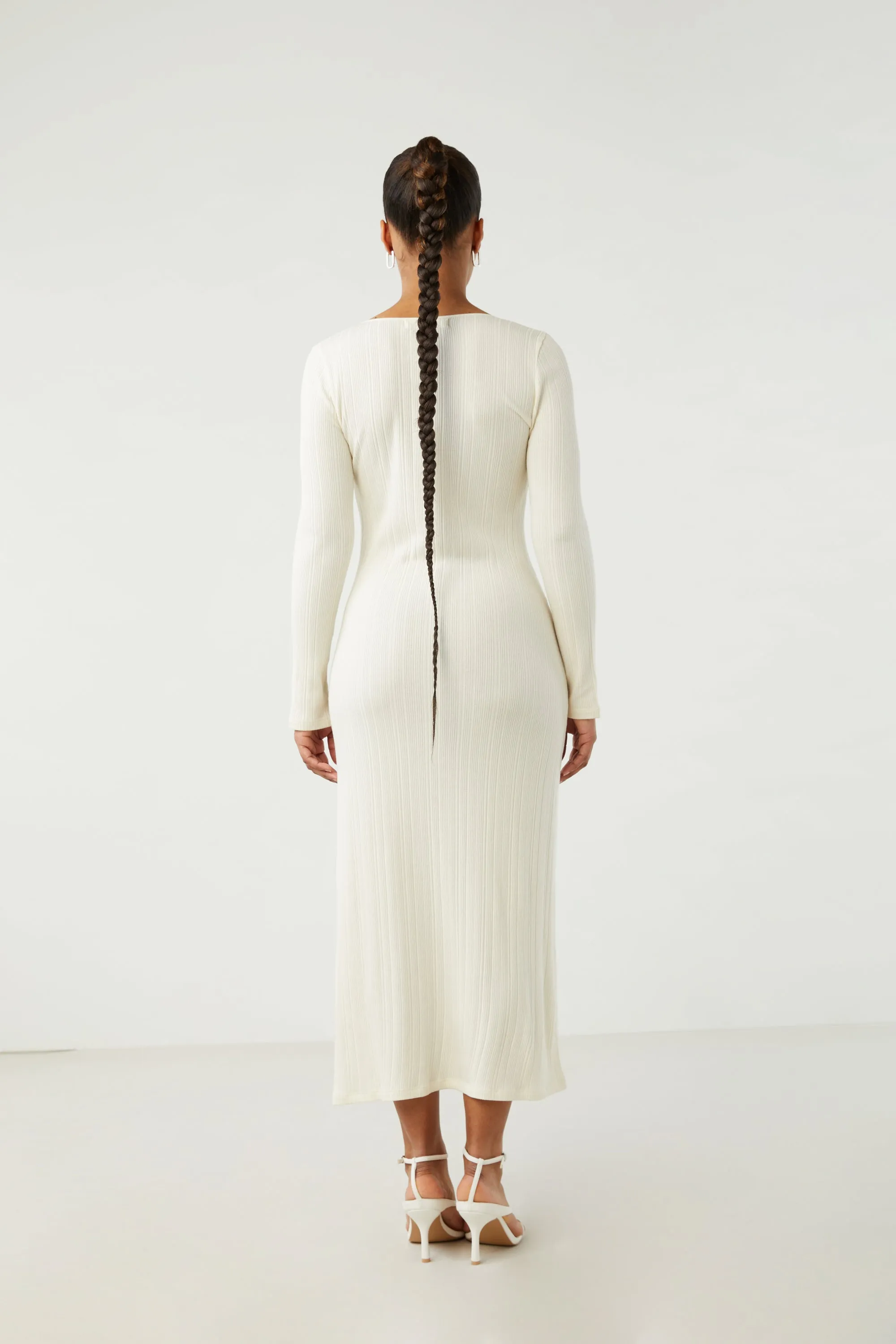 HIGH FRONT SLIT MIDI DRESS sold by OAK AND FORT product image thumbnail 4