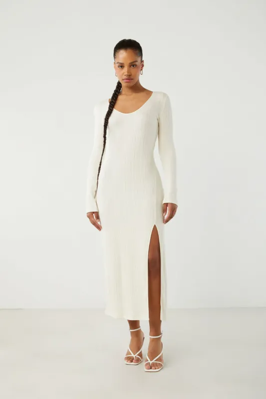 HIGH FRONT SLIT MIDI DRESS sold by OAK AND FORT