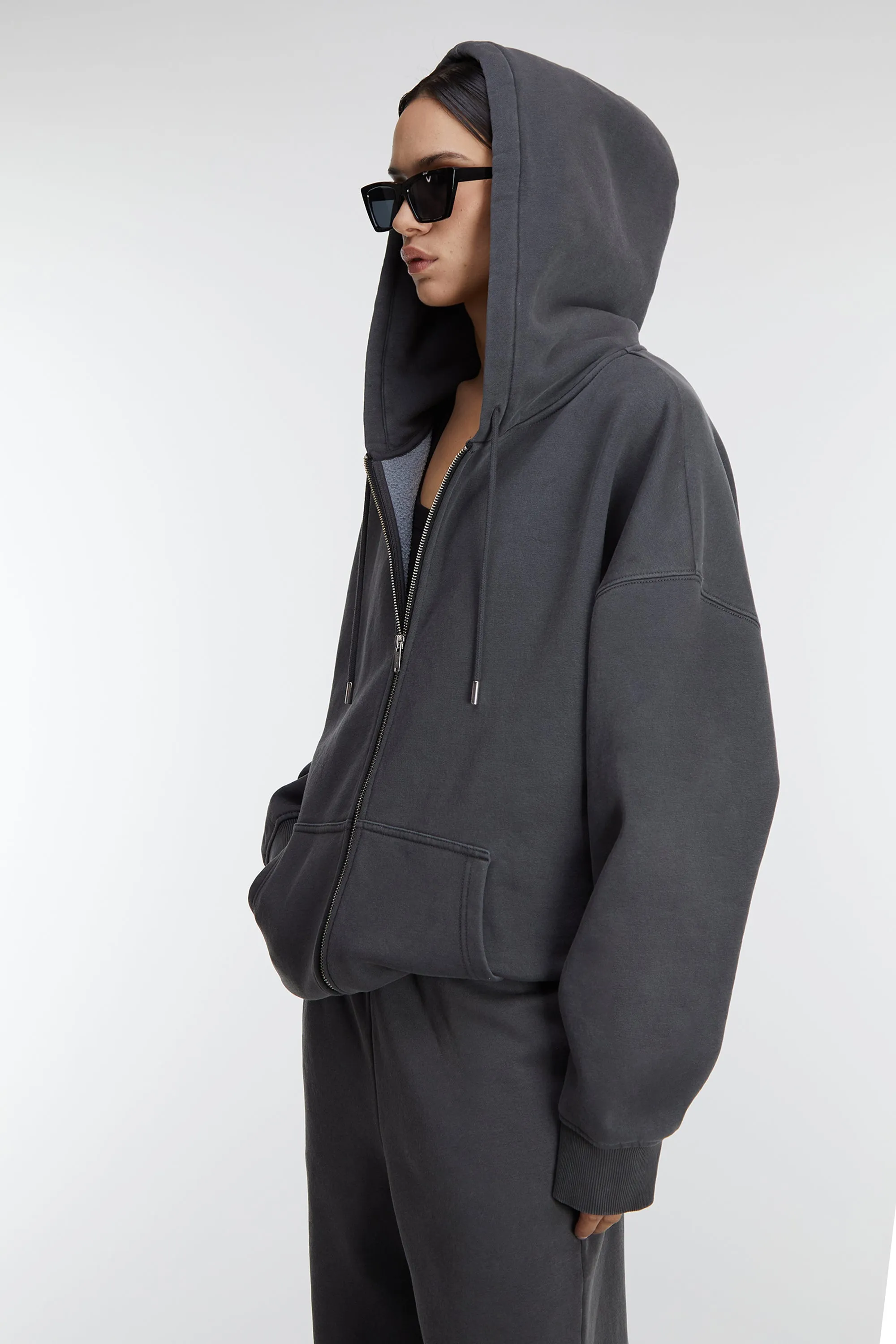 FLEECE STUDIO ZIP-UP HOODIE sold by OAK AND FORT product image thumbnail 3