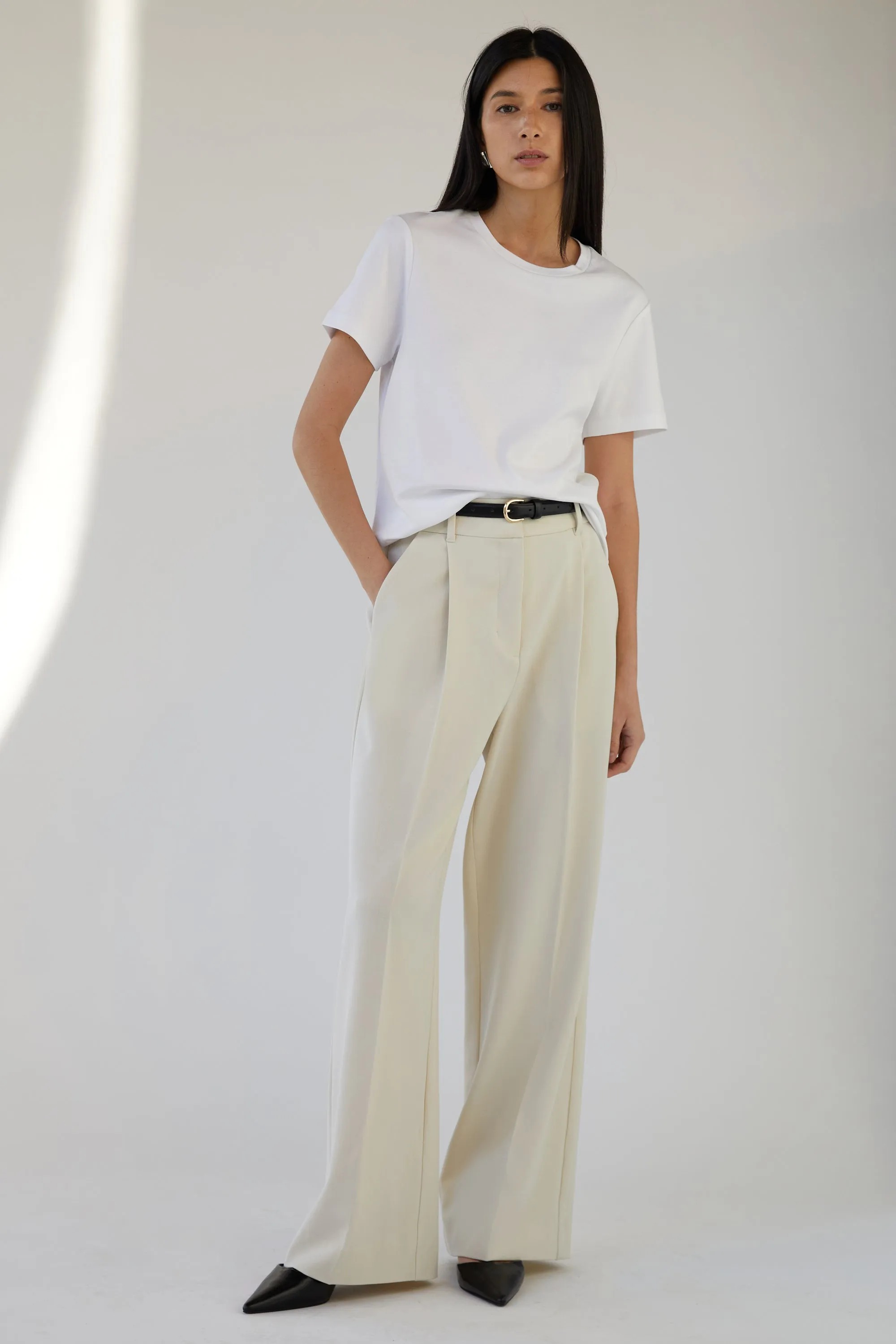 HIGH-RISE STRAIGHT LEG TROUSER sold by OAK AND FORT