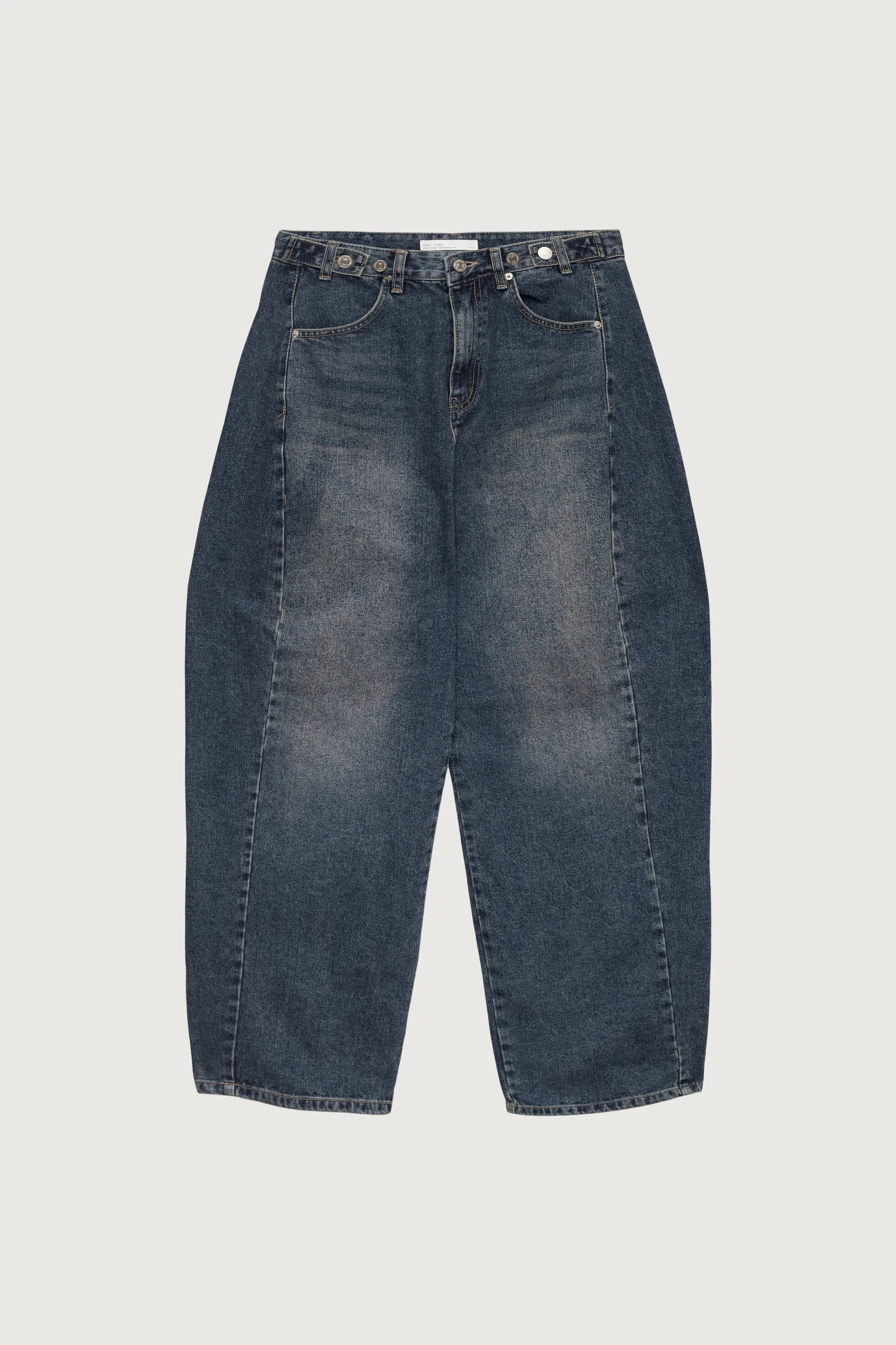 BUTTONED WAIST CURVED LEG JEAN sold by OAK AND FORT product image thumbnail 5