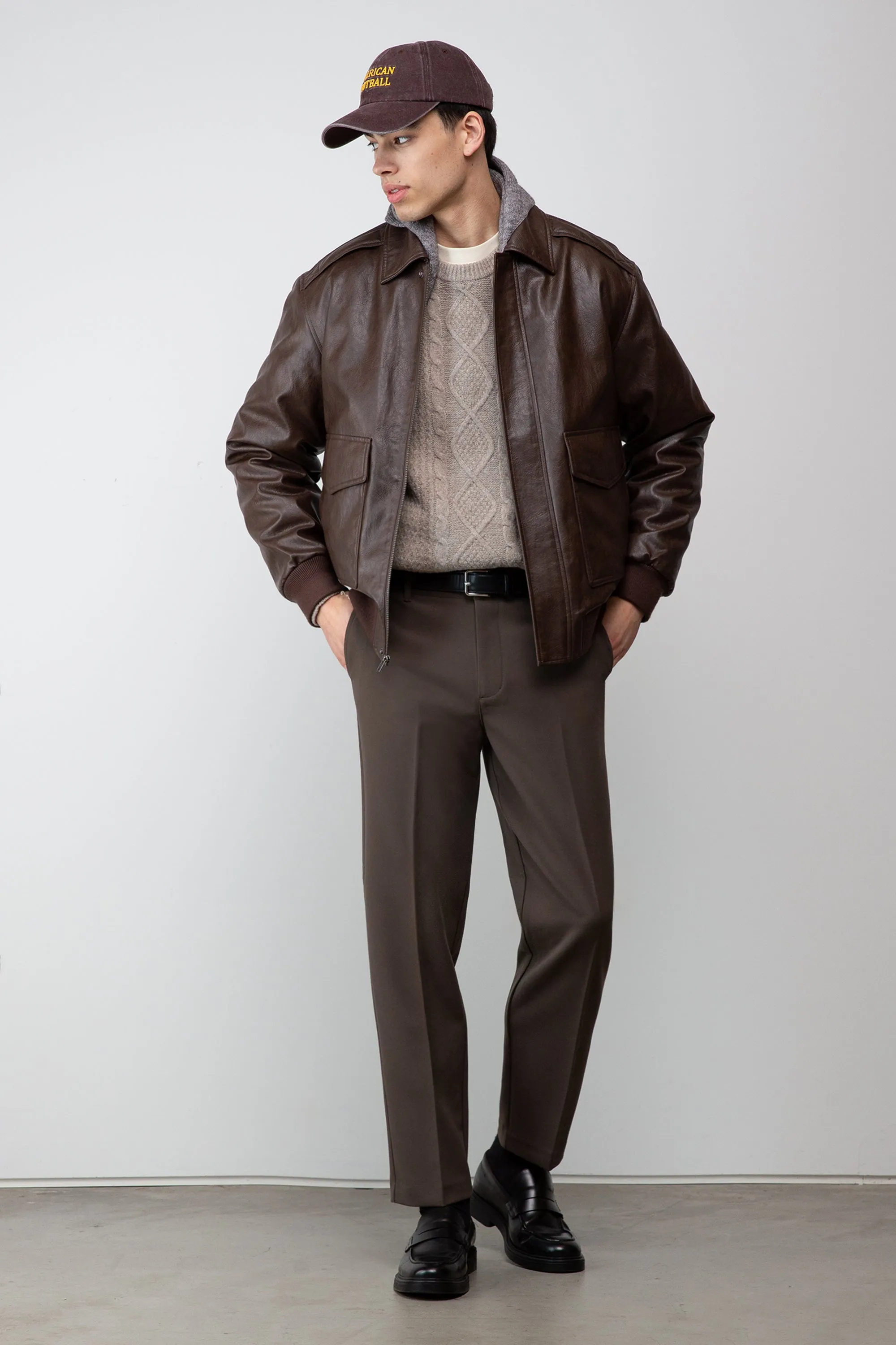 VEGAN LEATHER BOMBER JACKET sold by OAK AND FORT