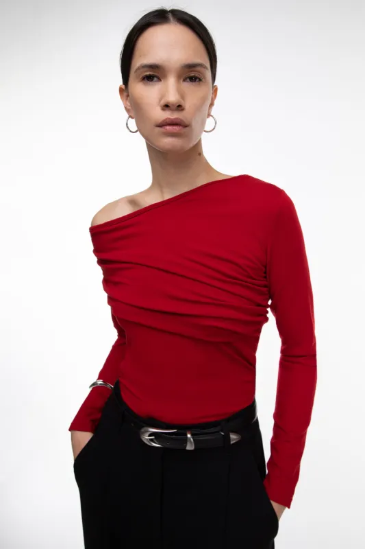 Off the Shoulder Ruched Top sold by OAK AND FORT