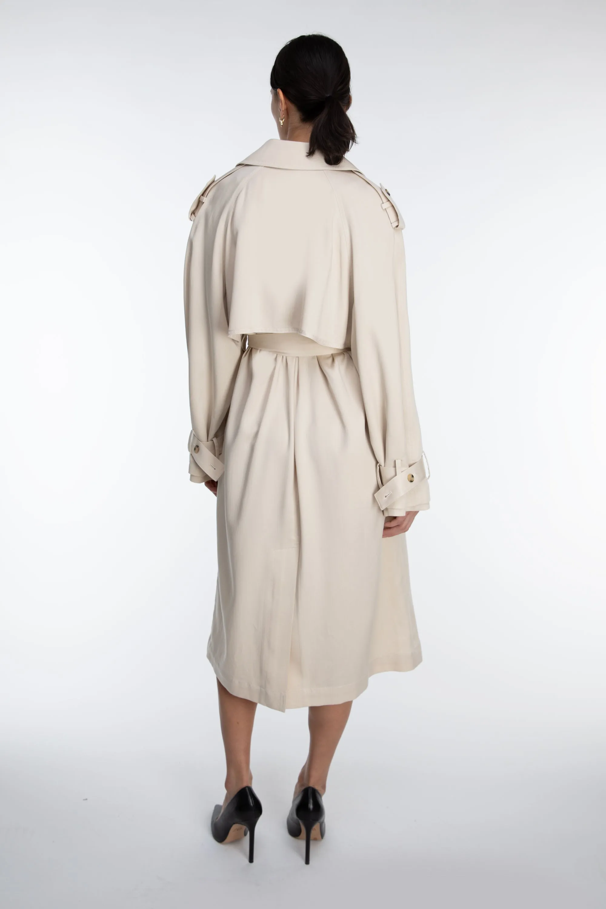 FLOWY TENCEL TRENCH COAT sold by OAK AND FORT product image thumbnail 2