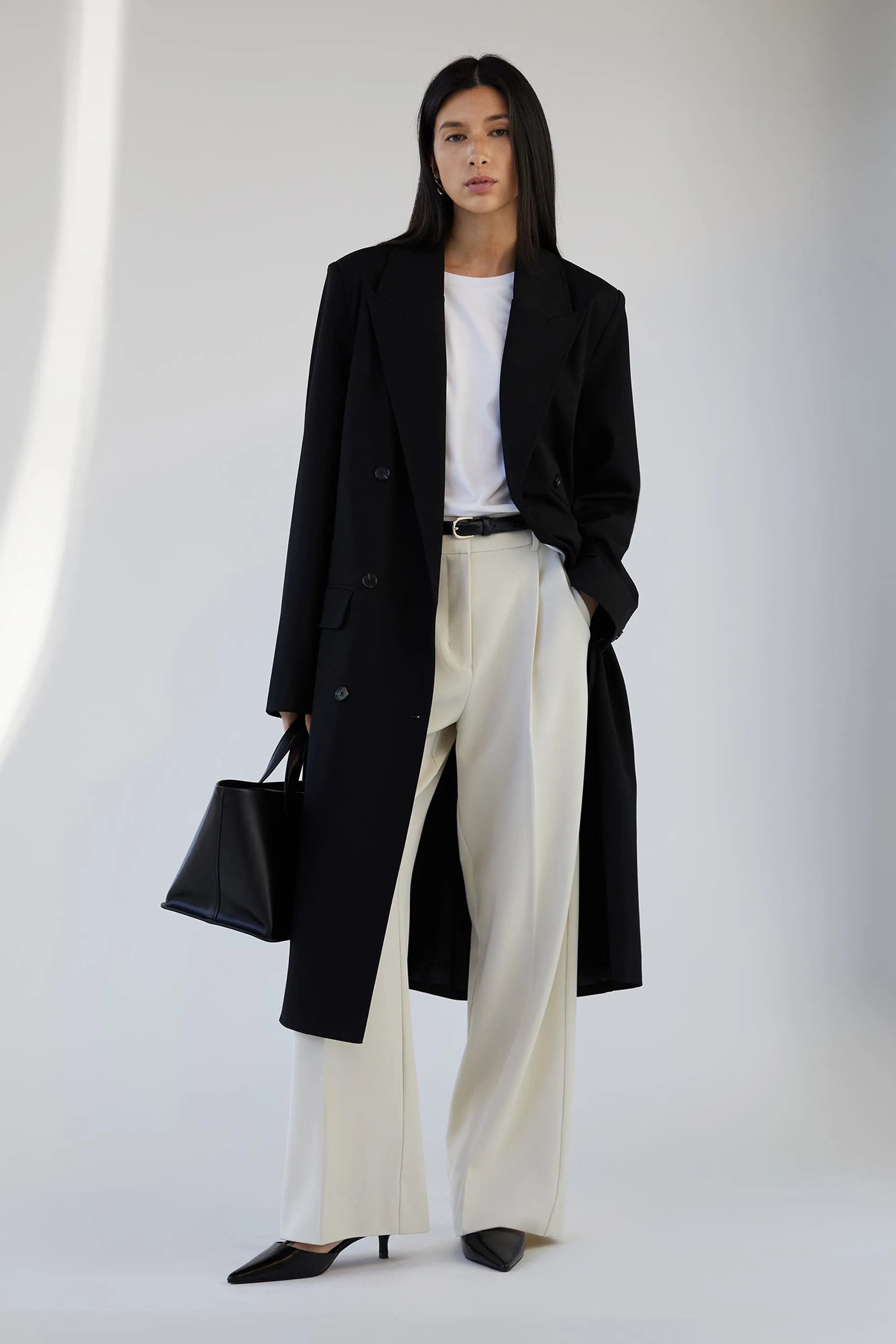 DOUBLE-BREASTED SUITING COAT sold by OAK AND FORT