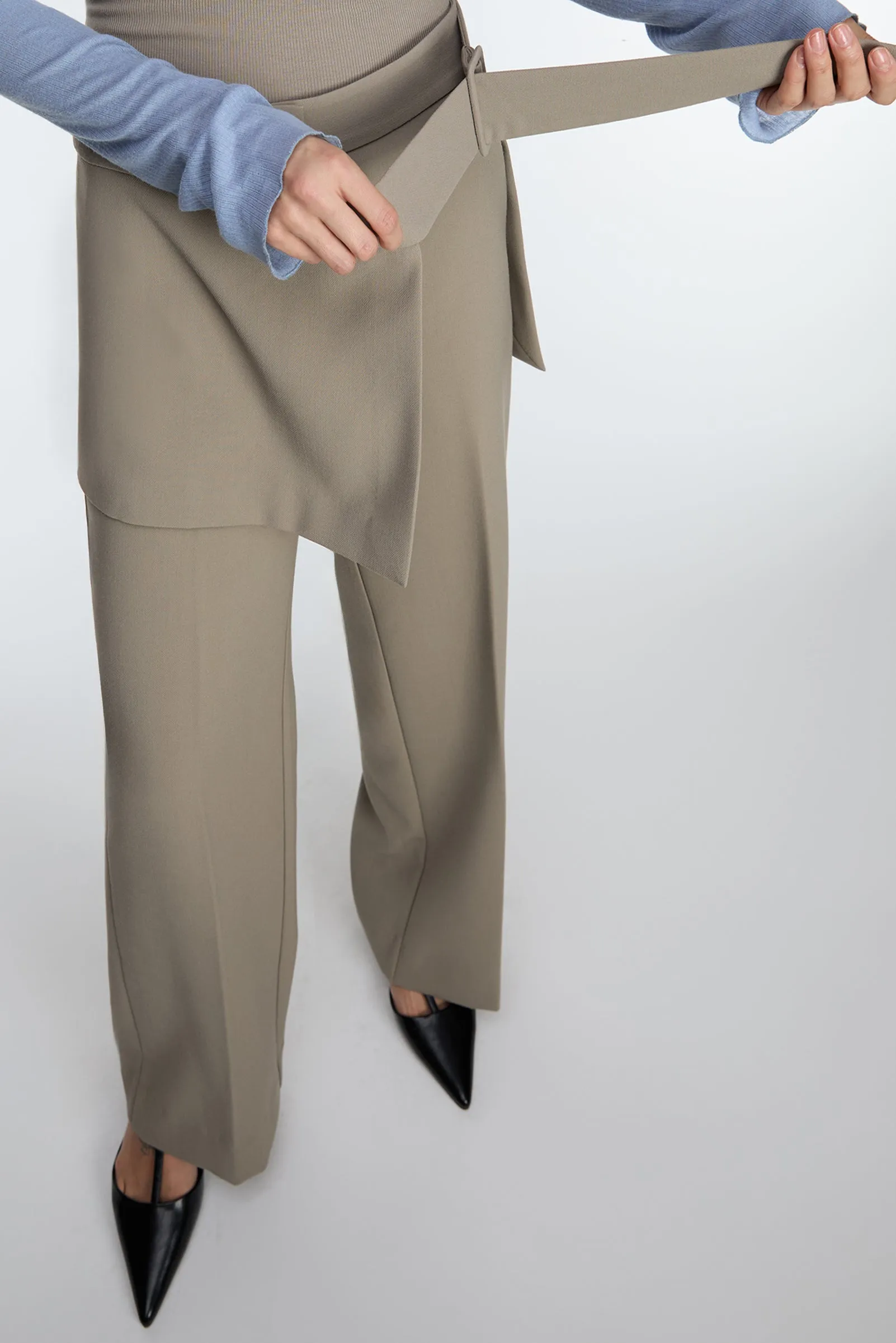 SKIRT-OVERLAY SUITING TROUSER sold by OAK AND FORT product image thumbnail 3