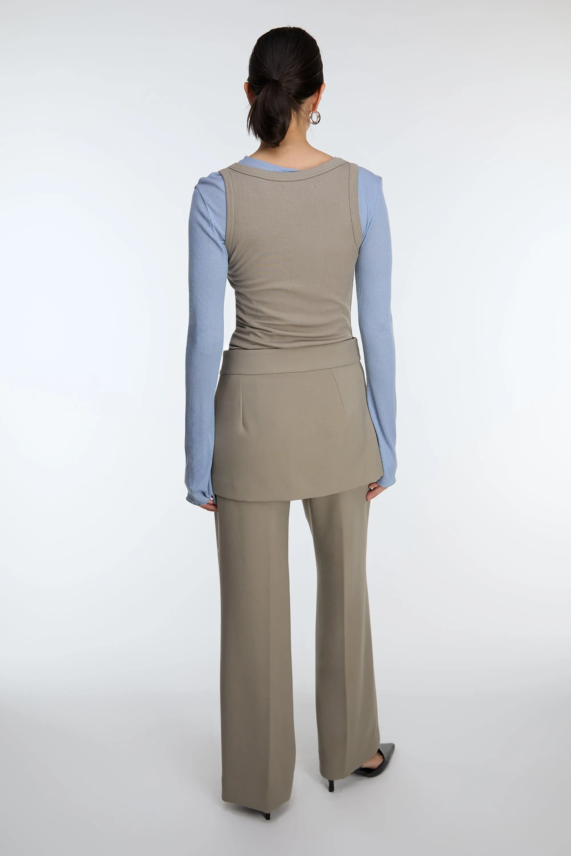 SKIRT-OVERLAY SUITING TROUSER sold by OAK AND FORT product image thumbnail 5