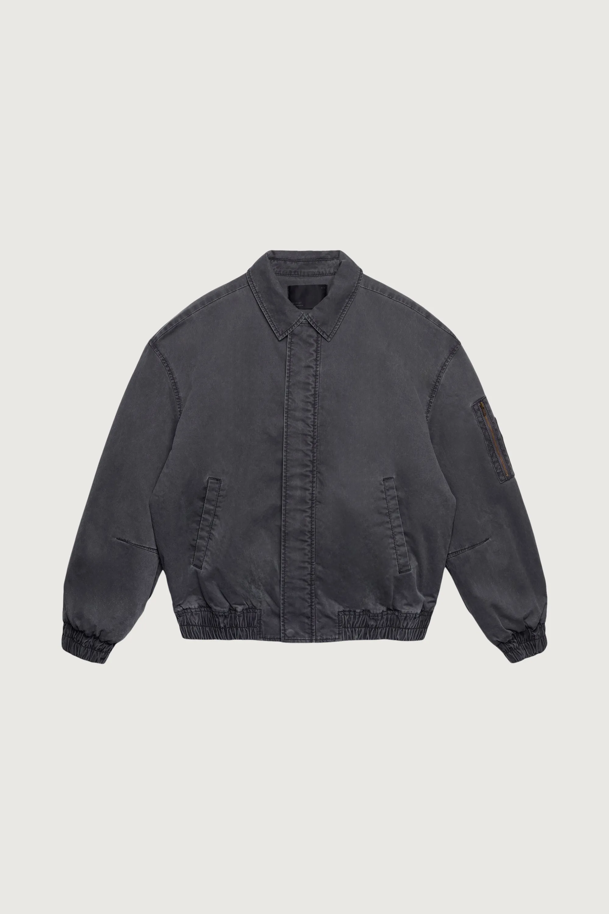WASHED EFFECT COTTON UTILITY BOMBER JACKET sold by OAK AND FORT
