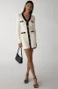 CONTRAST TRIM BUTTON FRONT KNIT MINI DRESS sold by OAK AND FORT