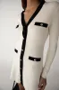 CONTRAST TRIM BUTTON FRONT KNIT MINI DRESS sold by OAK AND FORT